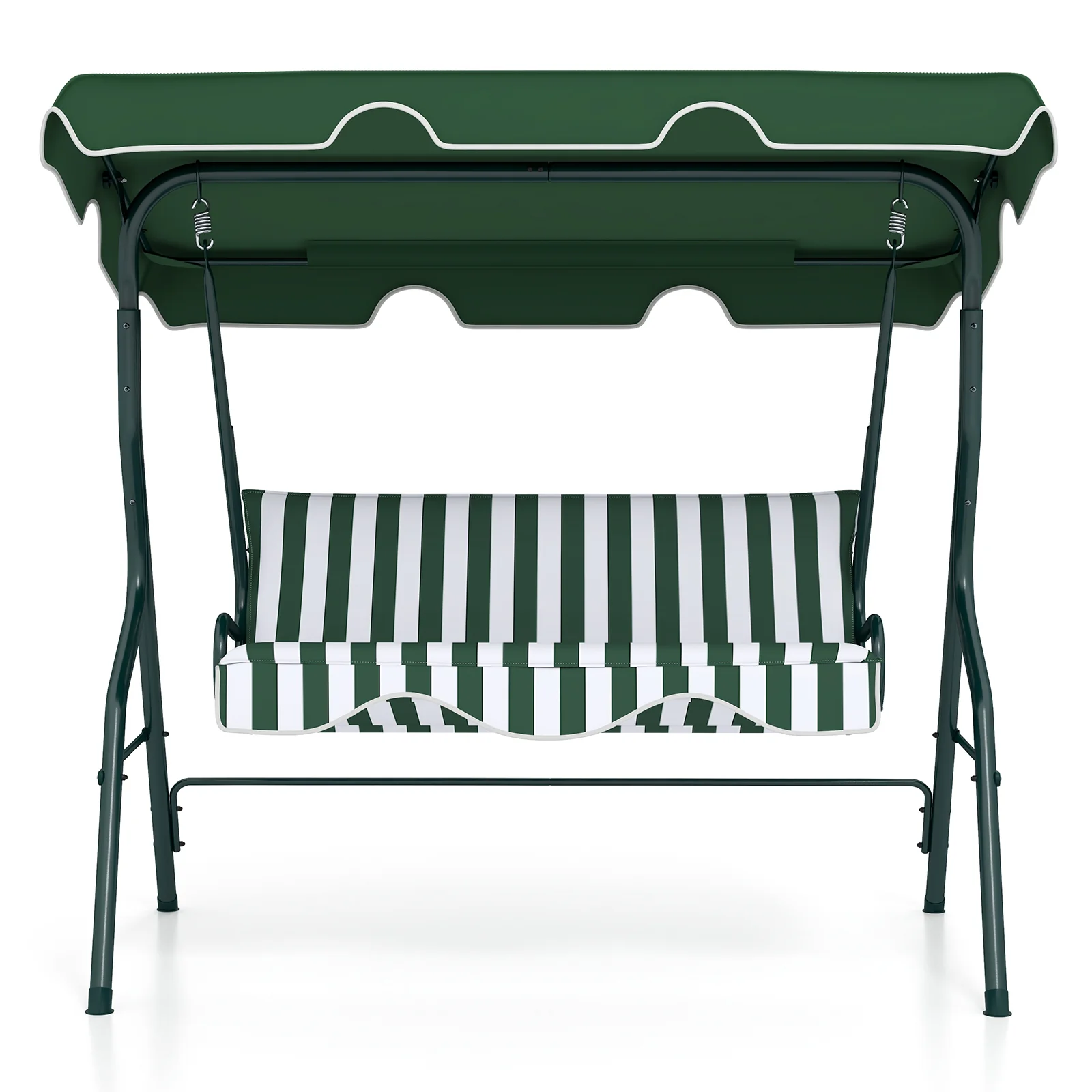 3 Seats Patio Canopy Swing, Green