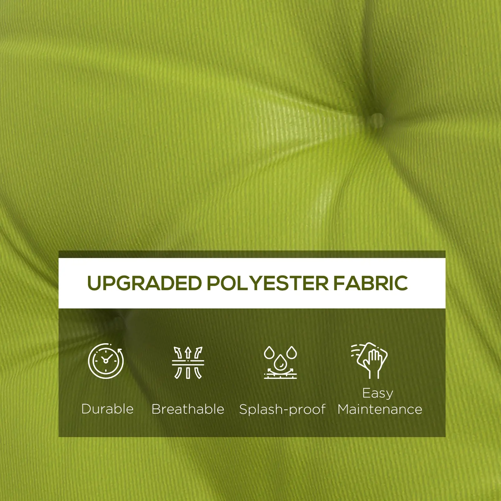 3-Seater Outdoor Bench Swing Cushions, Light Green - Image 4