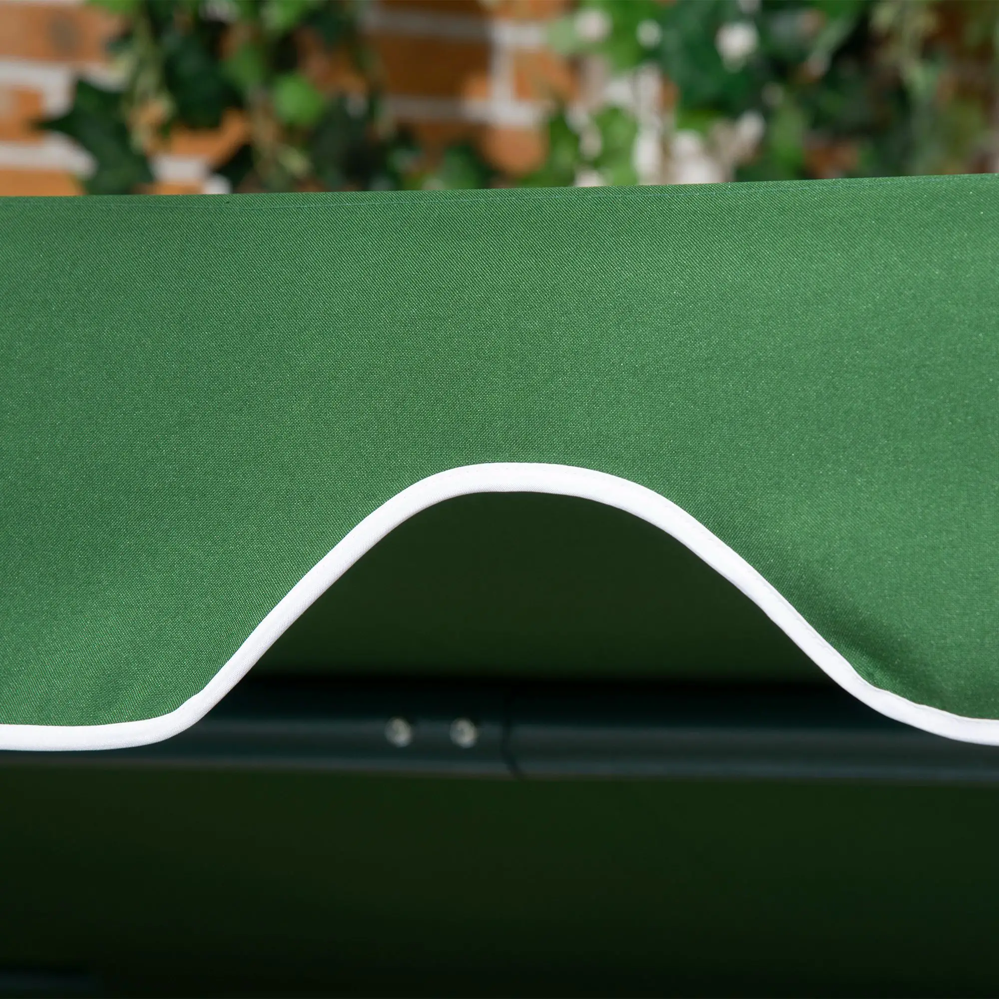 3-Seater Outdoor Porch Swing, Adjustable Canopy, White, Green - Image 11