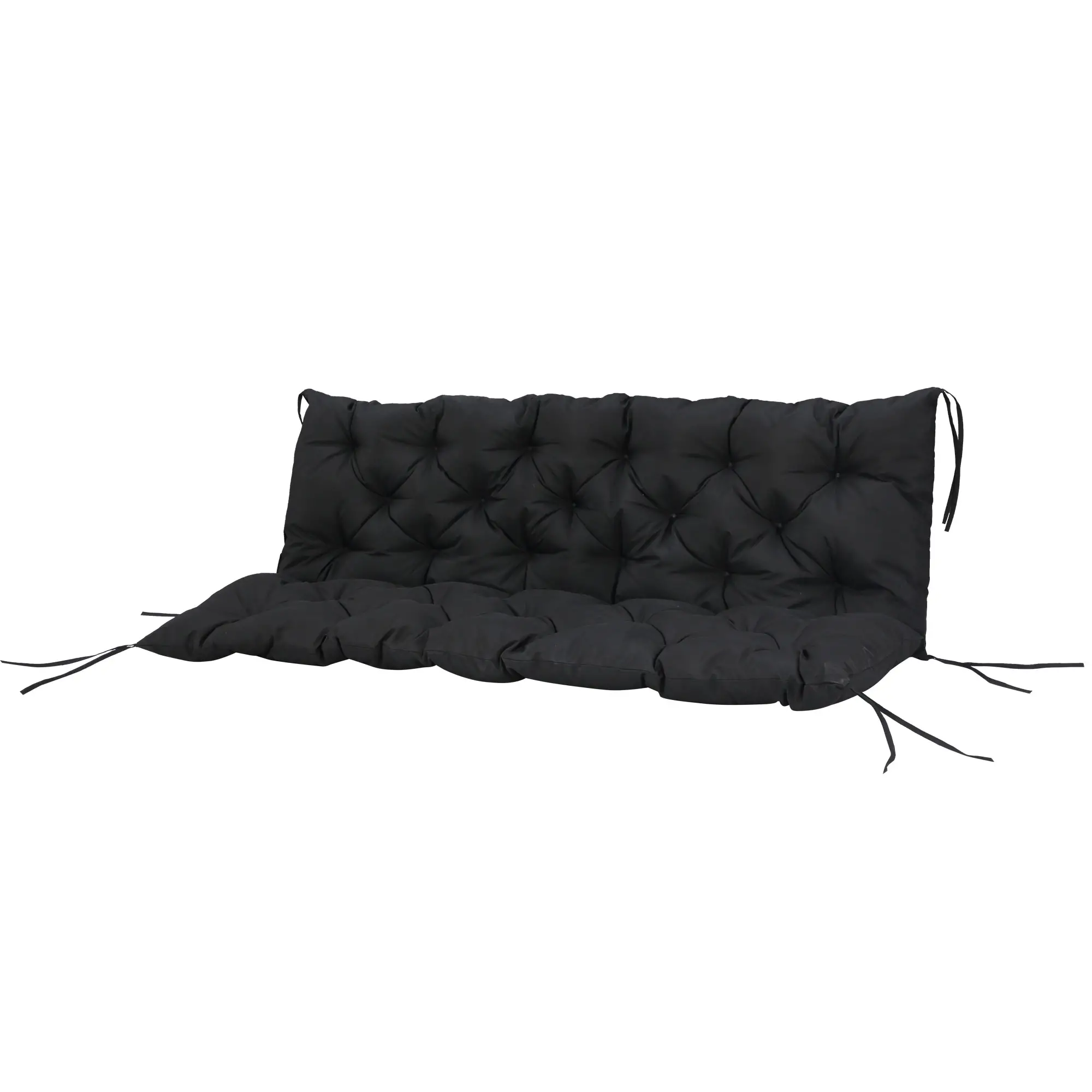Porch Swing Cushion Garden Bench Cushion with Backrest, Non-Slip 3-Seater Thick Pad, Swing Chair Mat Replacement for Indoor and Outdoor, 59.1" x 38.6", Black - Image 12