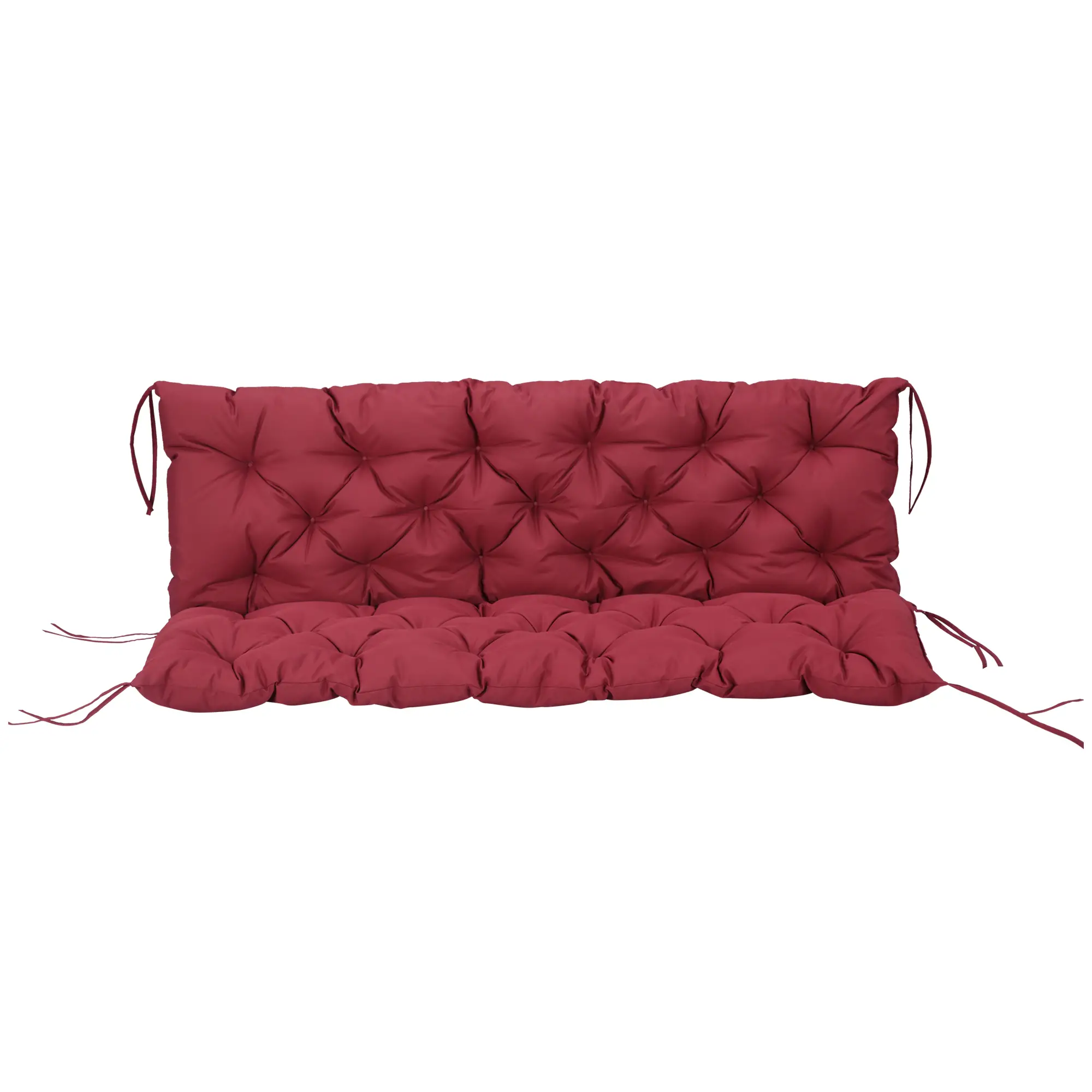 3 Seater Outdoor Swing Cushions, Backrest, Patio Furniture, Wine Red - Image 11