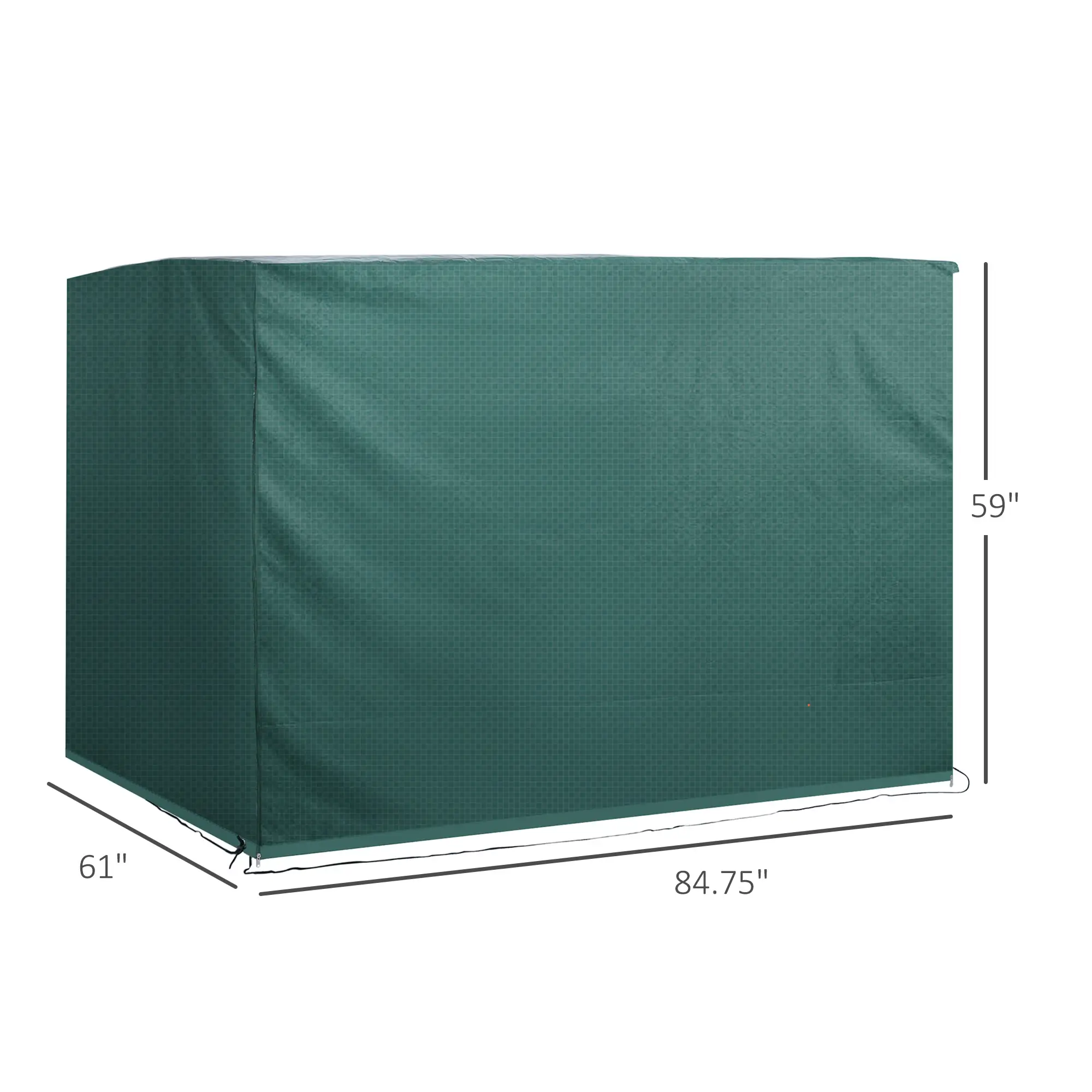 3-Seater Patio Swing Cover, Waterproof, 85" x 61" x 59", Dark Green - Image 3