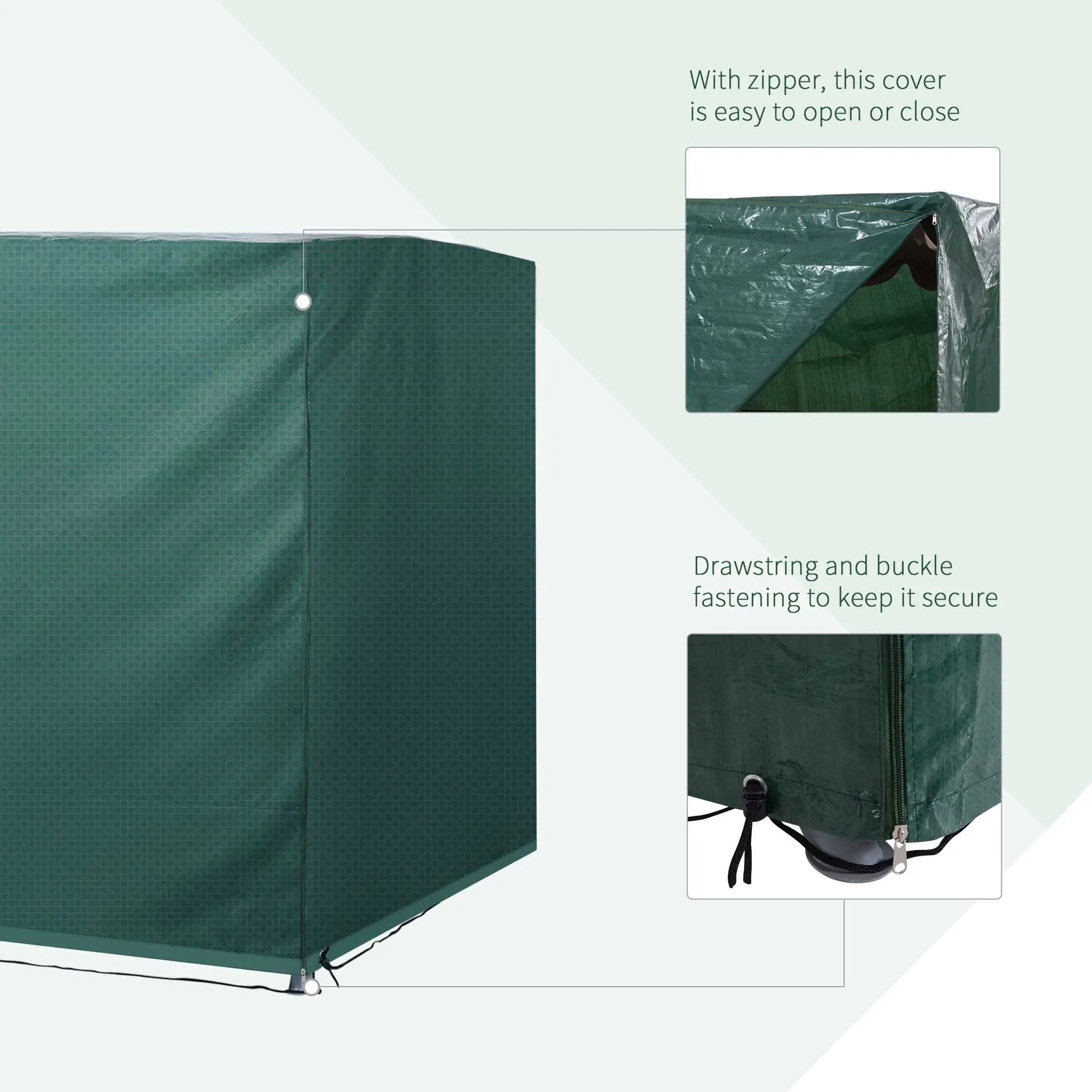 3-Seater Patio Swing Cover, Waterproof, 85" x 61" x 59", Dark Green - Image 5