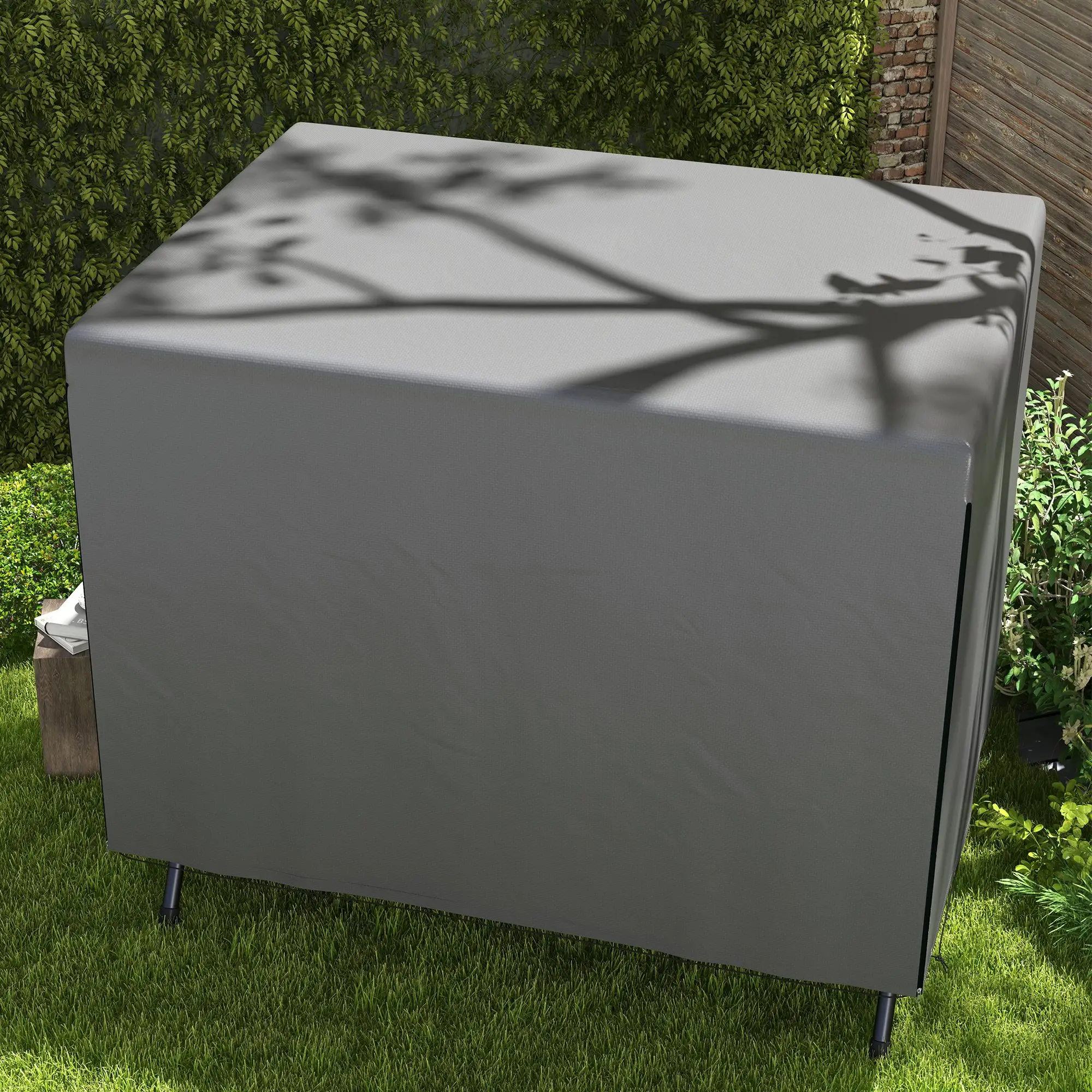 3-Seater Patio Swing Cover, Waterproof, 85" x 61" x 59", Dark Grey - Image 10