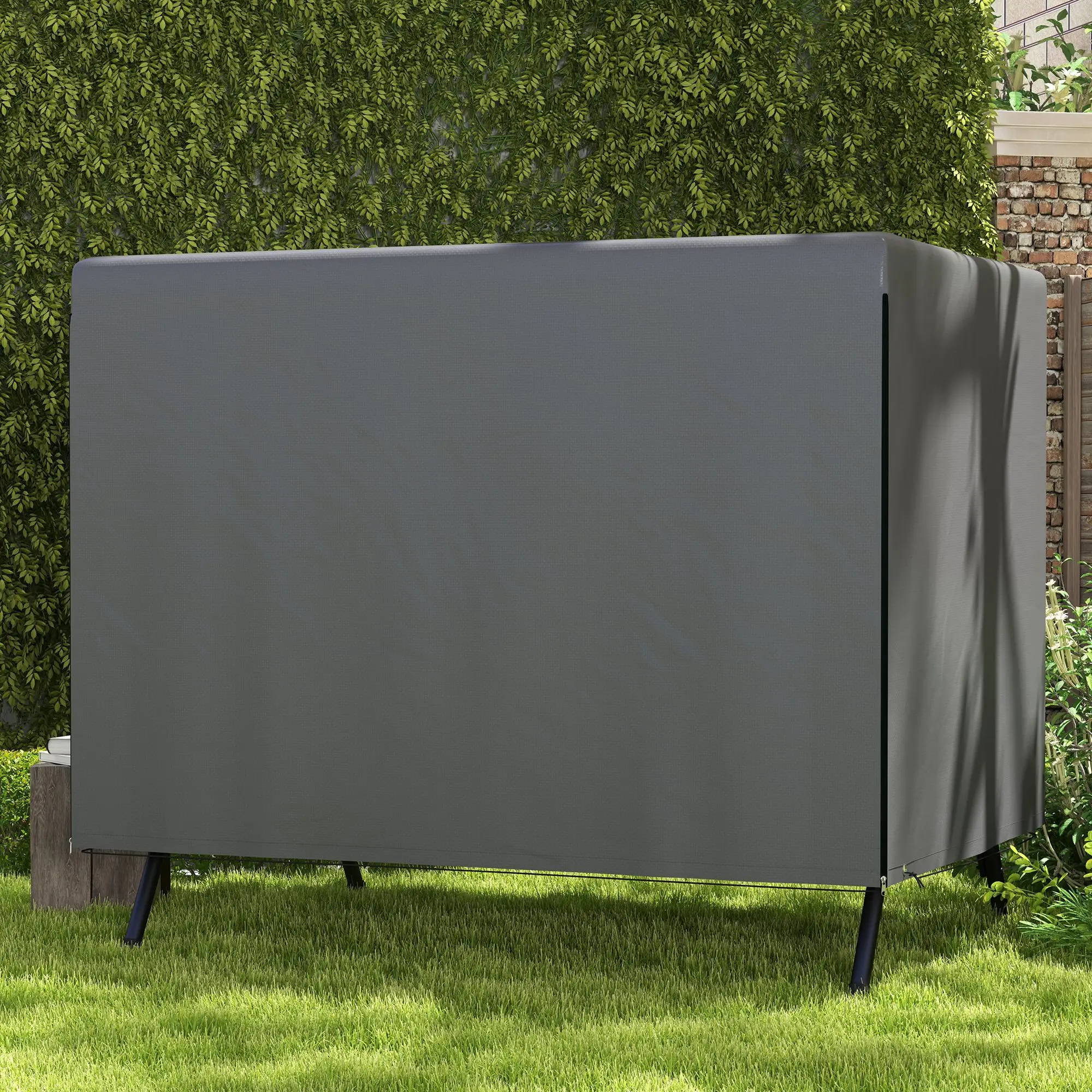 3-Seater Patio Swing Cover, Waterproof, 85" x 61" x 59", Dark Grey - Image 6