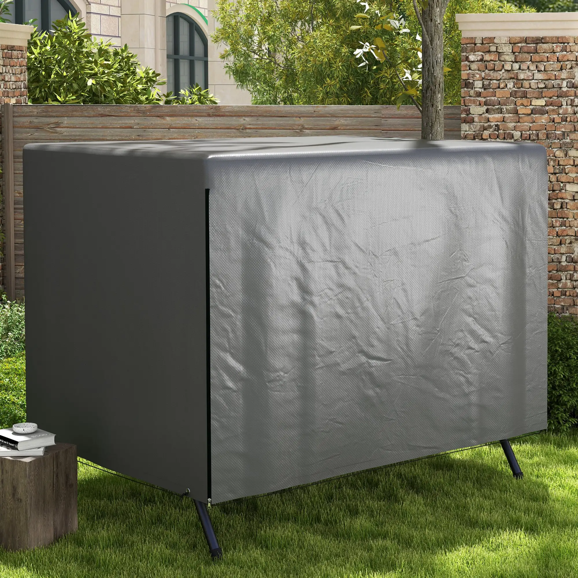 3-Seater Patio Swing Cover, Waterproof, 85" x 61" x 59", Dark Grey - Image 8