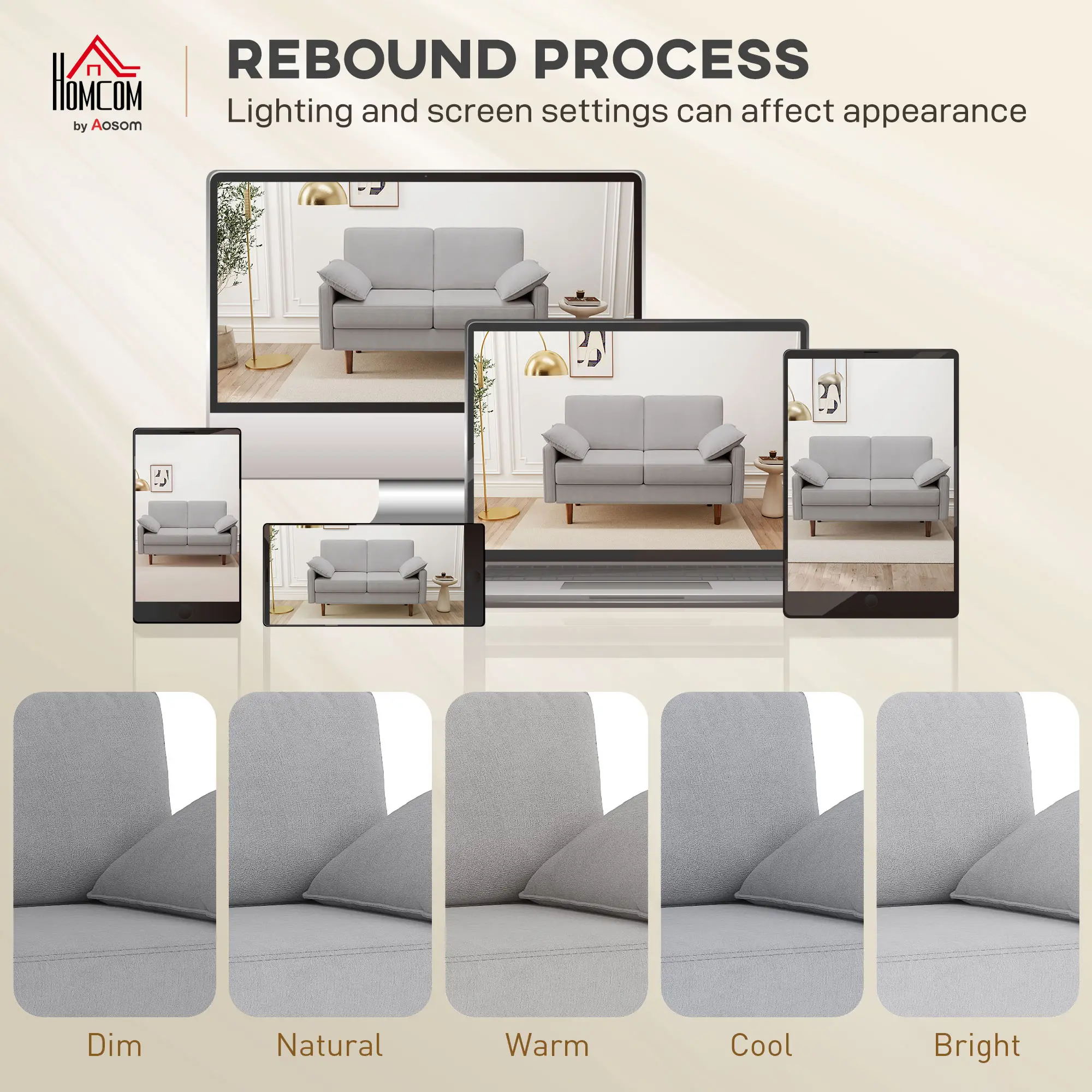3 Seater Velvet Sofa, Spring Cushions, Rubber Wood Legs, Grey - Image 7