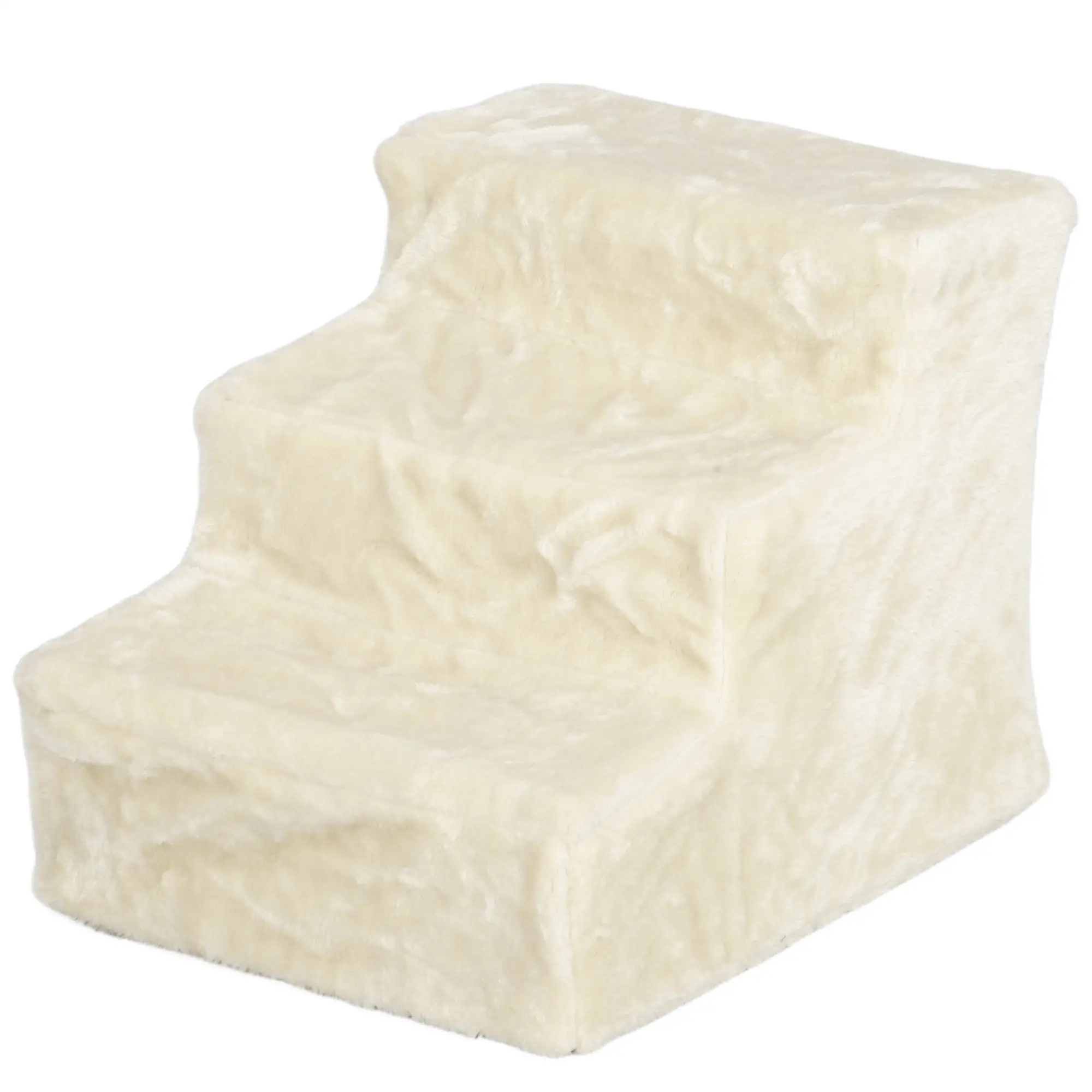 3-Step Dog Ramp for Sofa, Bed, Couch, Removable Cover, Beige