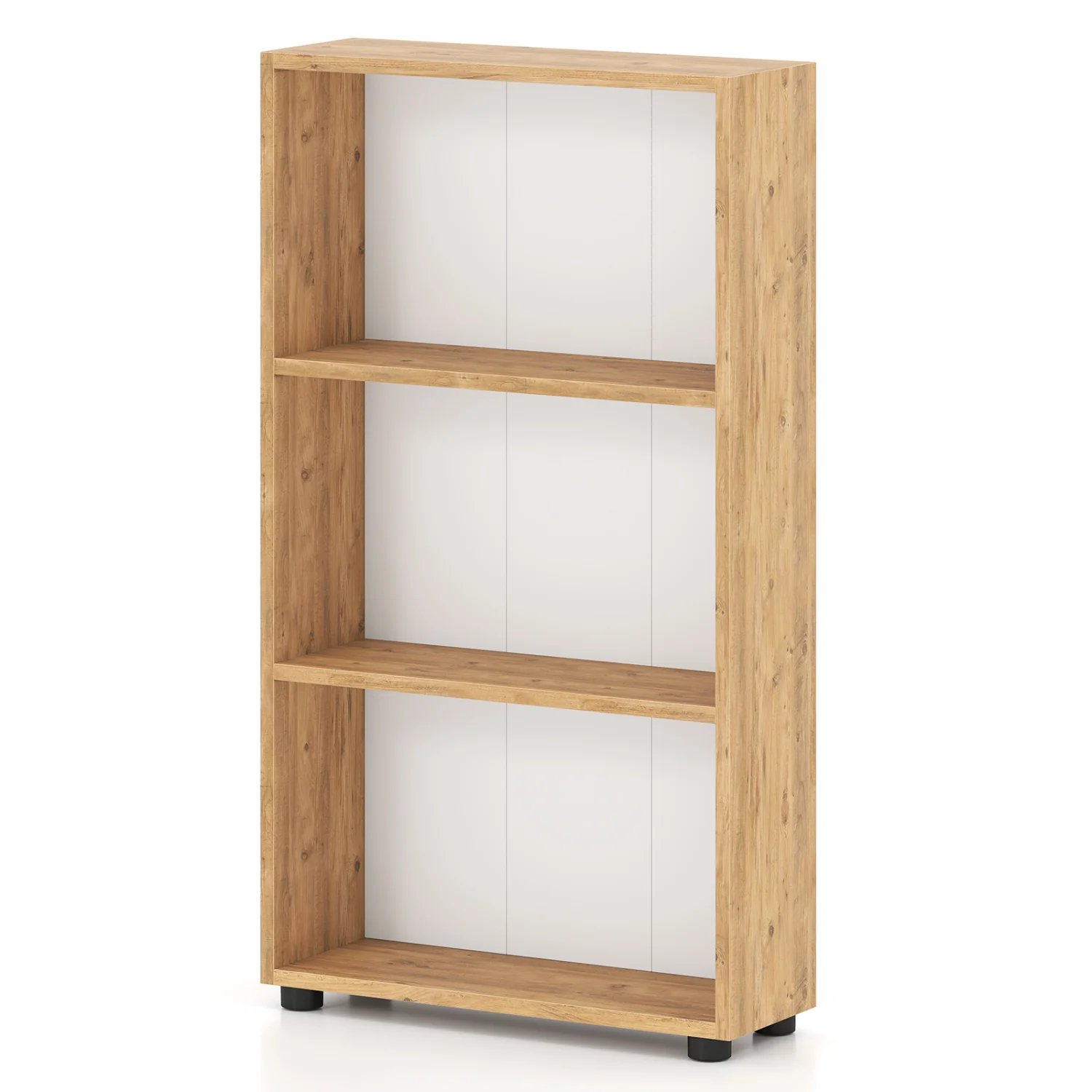 3-Tier Bookcase 42 inch Tall Book Shelf with Anti-Tipping Kit, Brown - Image 4