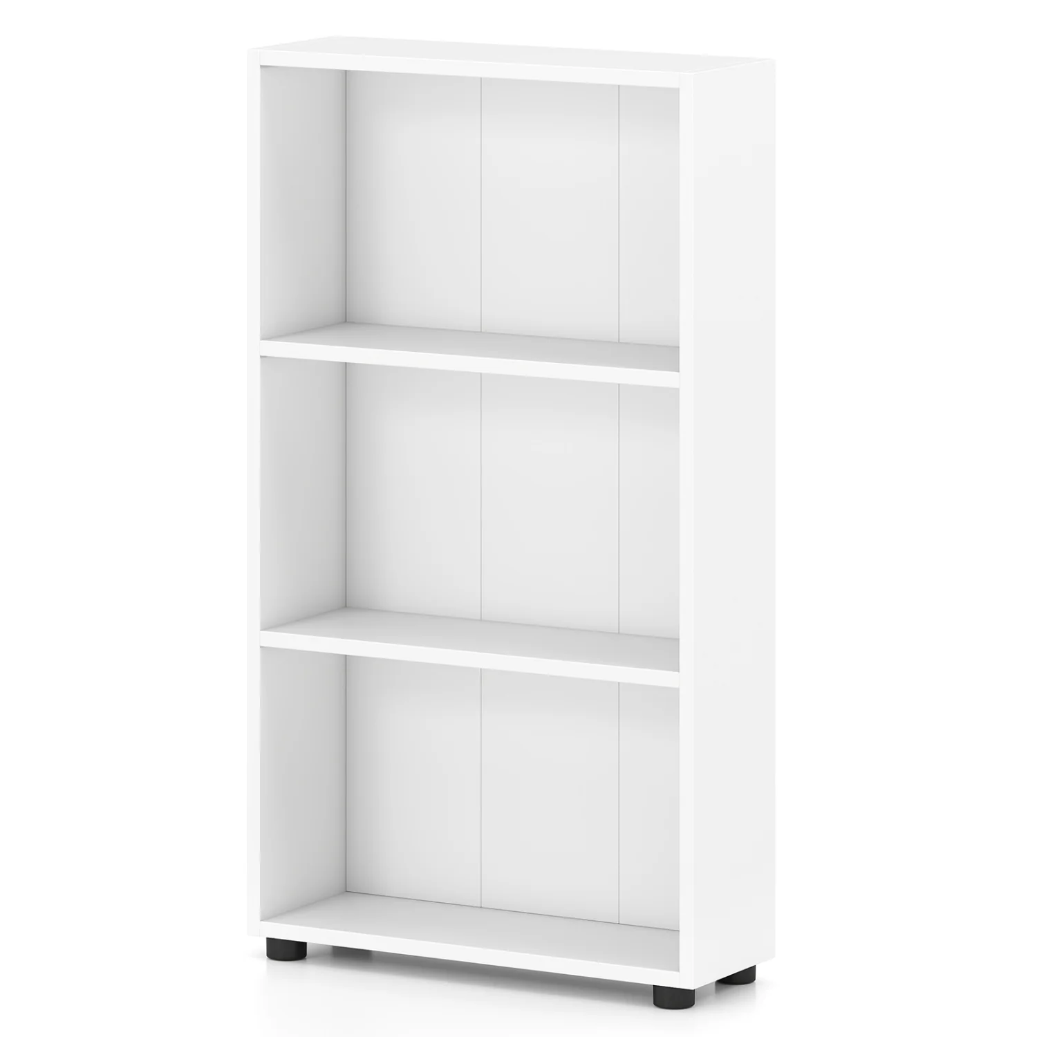 3-Tier Bookcase 42 inch Tall Book Shelf with Anti-Tipping Kit, White - Image 4