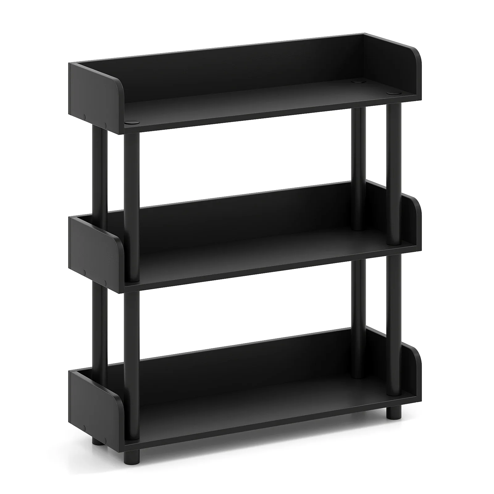 3-Tier Bookshelf with Anti-Tipping Kit and Industrial Storage Unit for Living Room, Black - Image 5