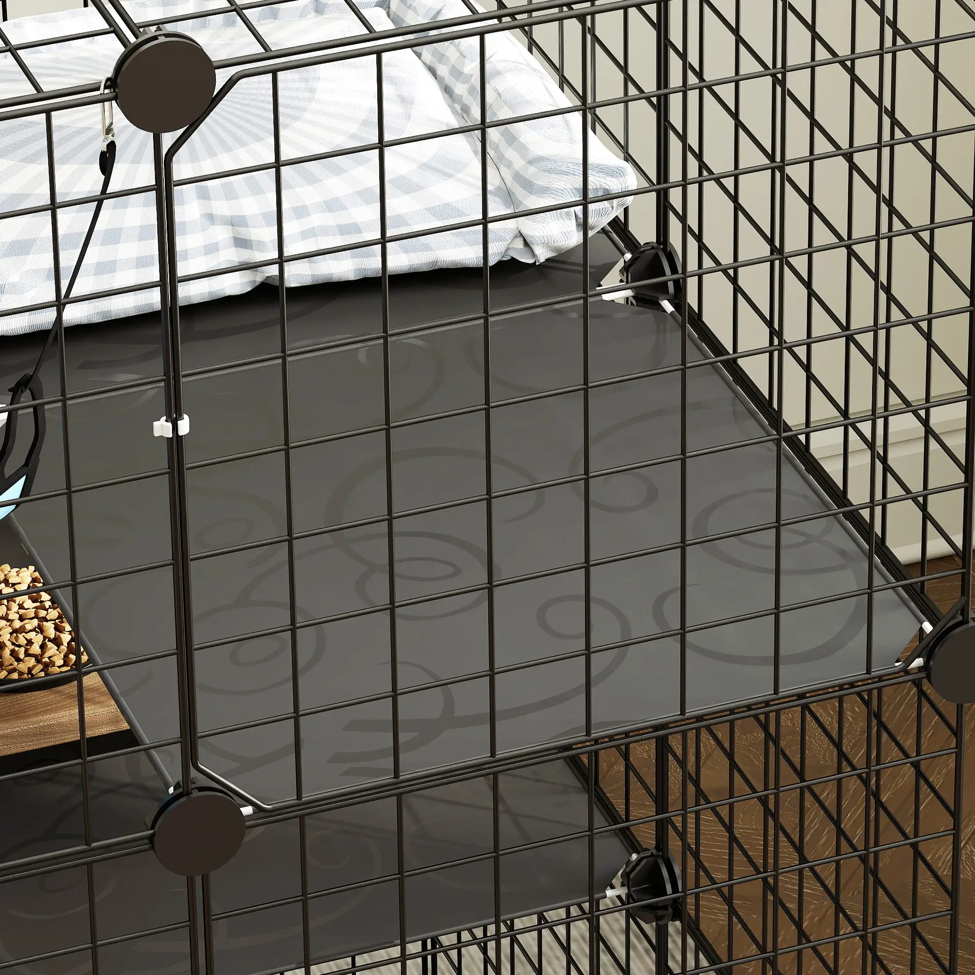 3 Tier Cat Cage Crate, DIY Pet Playpen, Black - Image 9