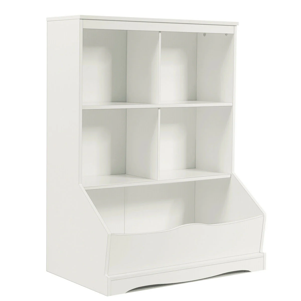 3-Tier Children's Bookcase Toy Storage Cabinet, White - Image 4