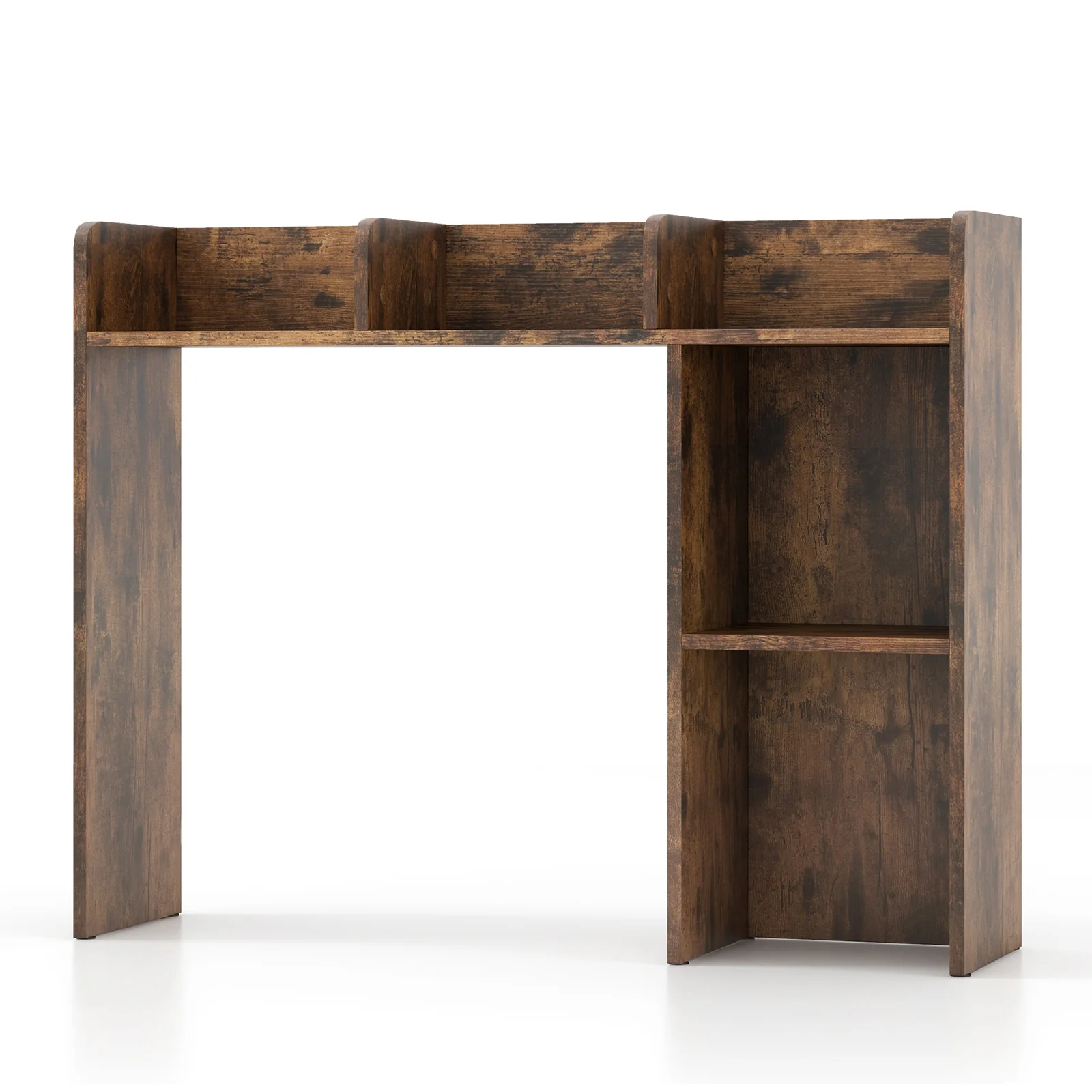 3-Tier Desk Bookshelf, 4 Shelves, Brown - Image 4