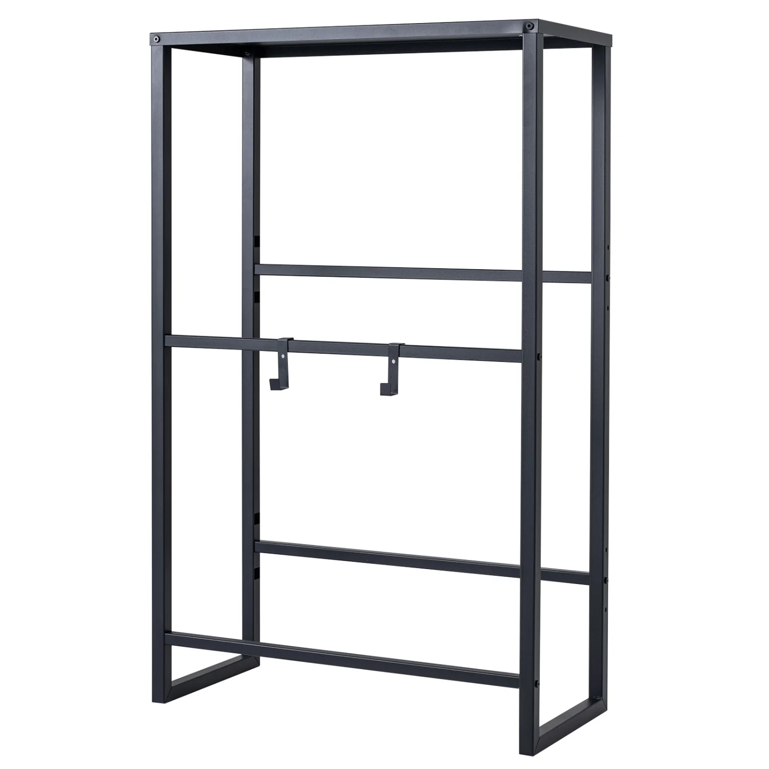 3-Tier Drink Crate Rack With Shelf, Black