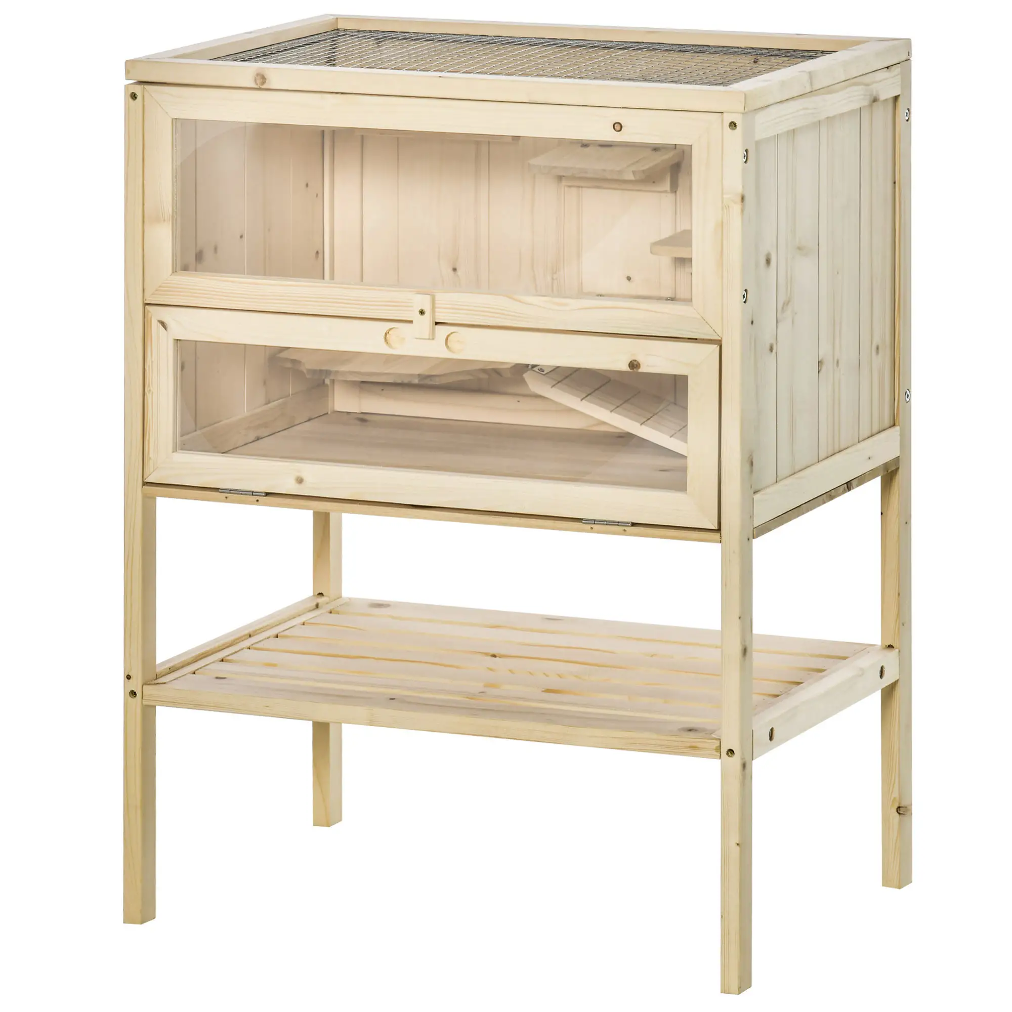 3 Tier Fir Wood Hamster Cage, Small Animals Play House, Exercise Center - Image 11
