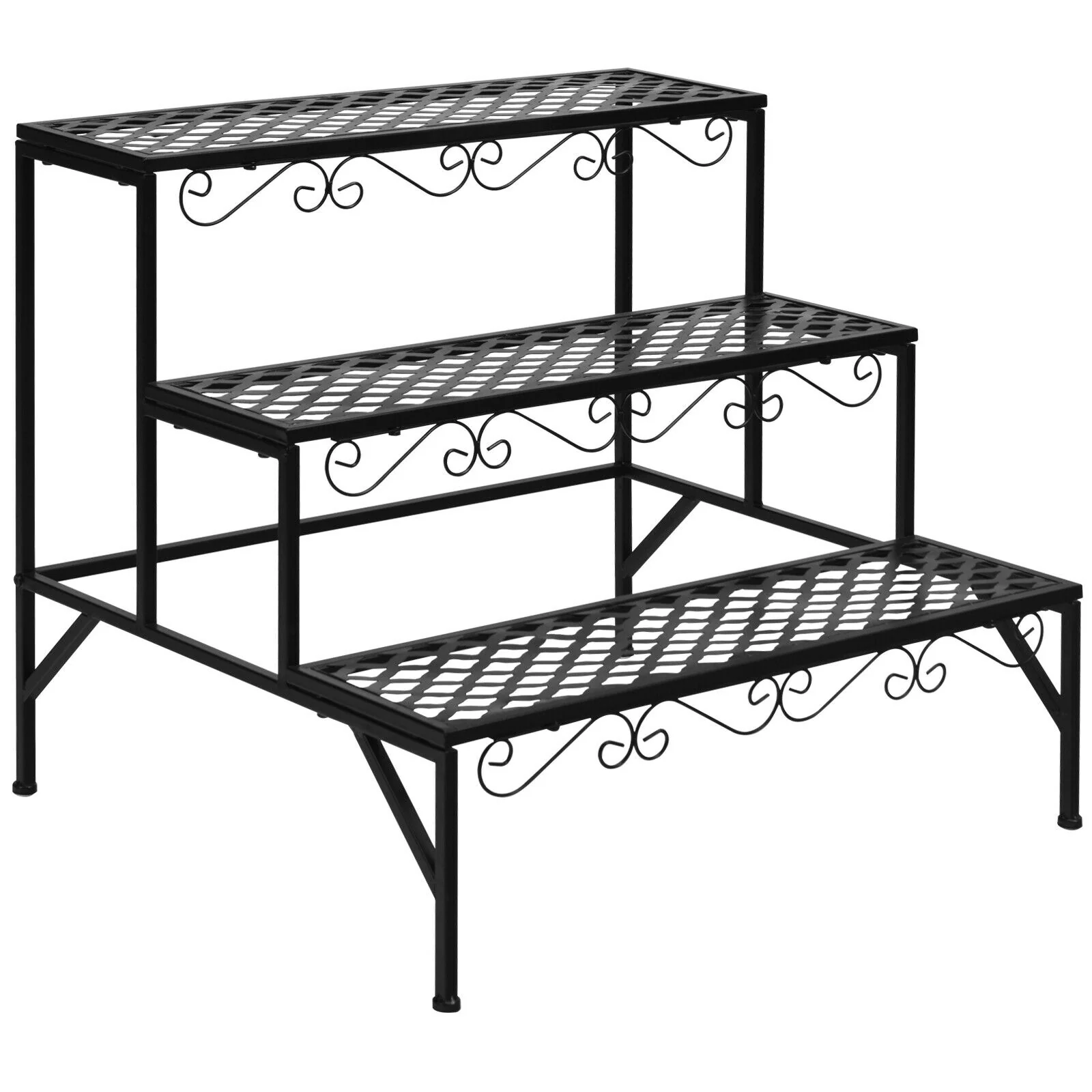 3-Tier Metal Plant Stand, Black - Image 5