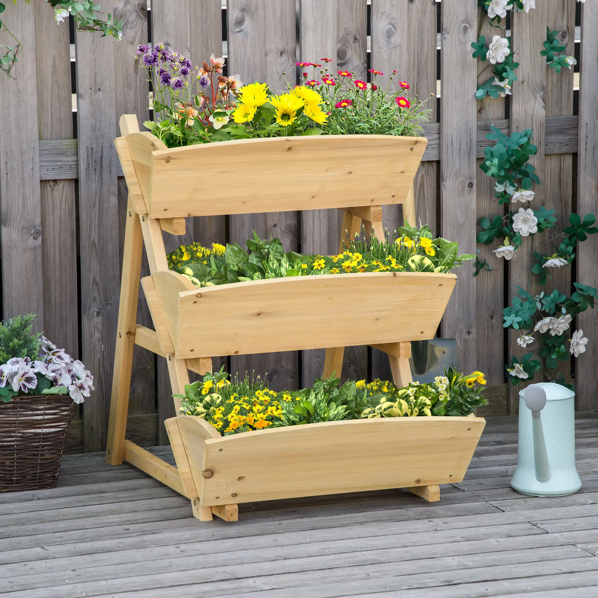 3 Tier Raised Garden Bed, Wooden Elevated Planter Box Kit - Image 8