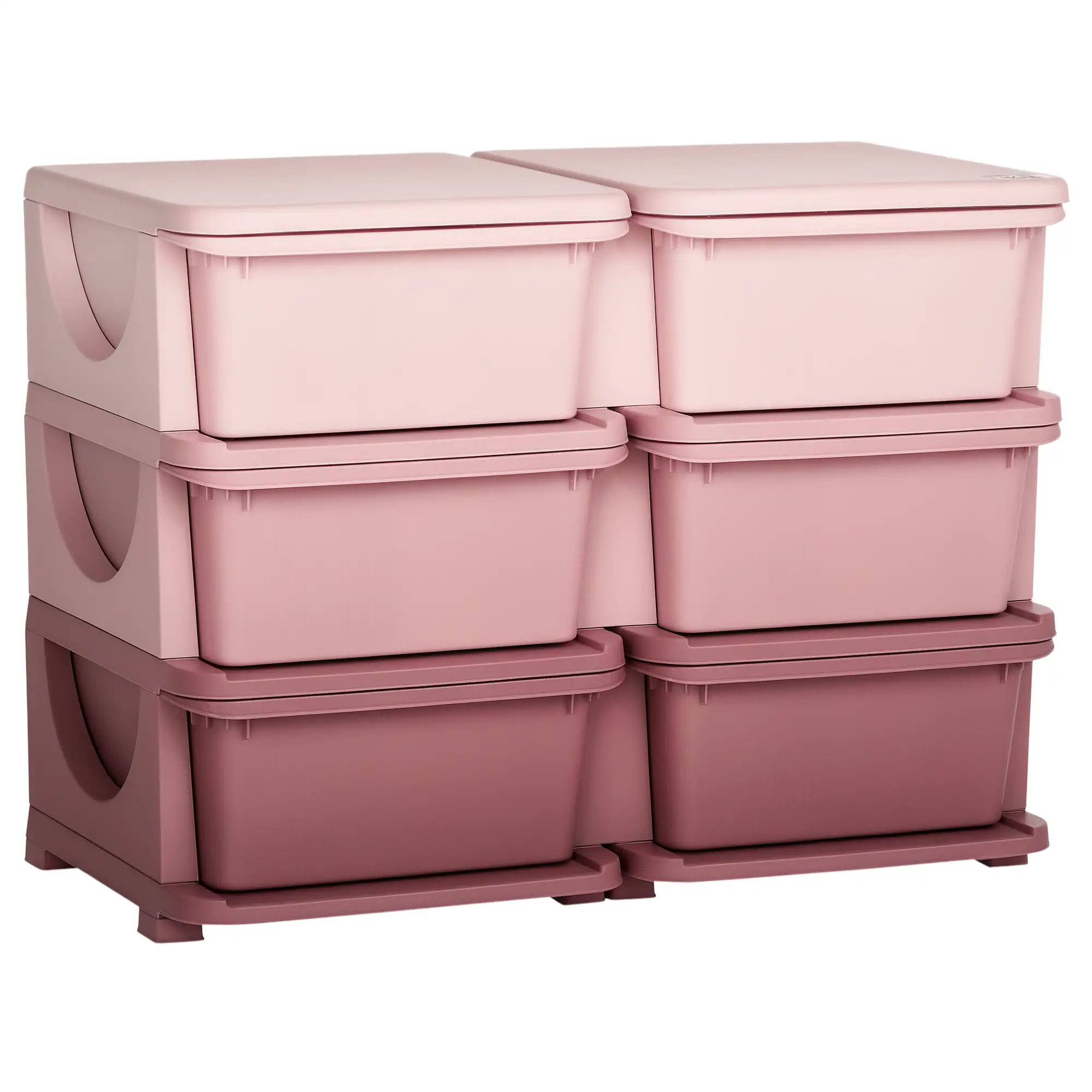 3 Tier Toy Organizer, 6 Plastic Drawers, Pink - Image 11