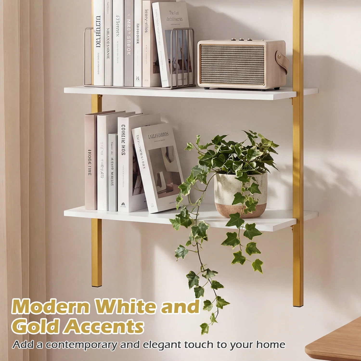 3-Tier Wall Mounted Wooden Floating Shelves - Image 9