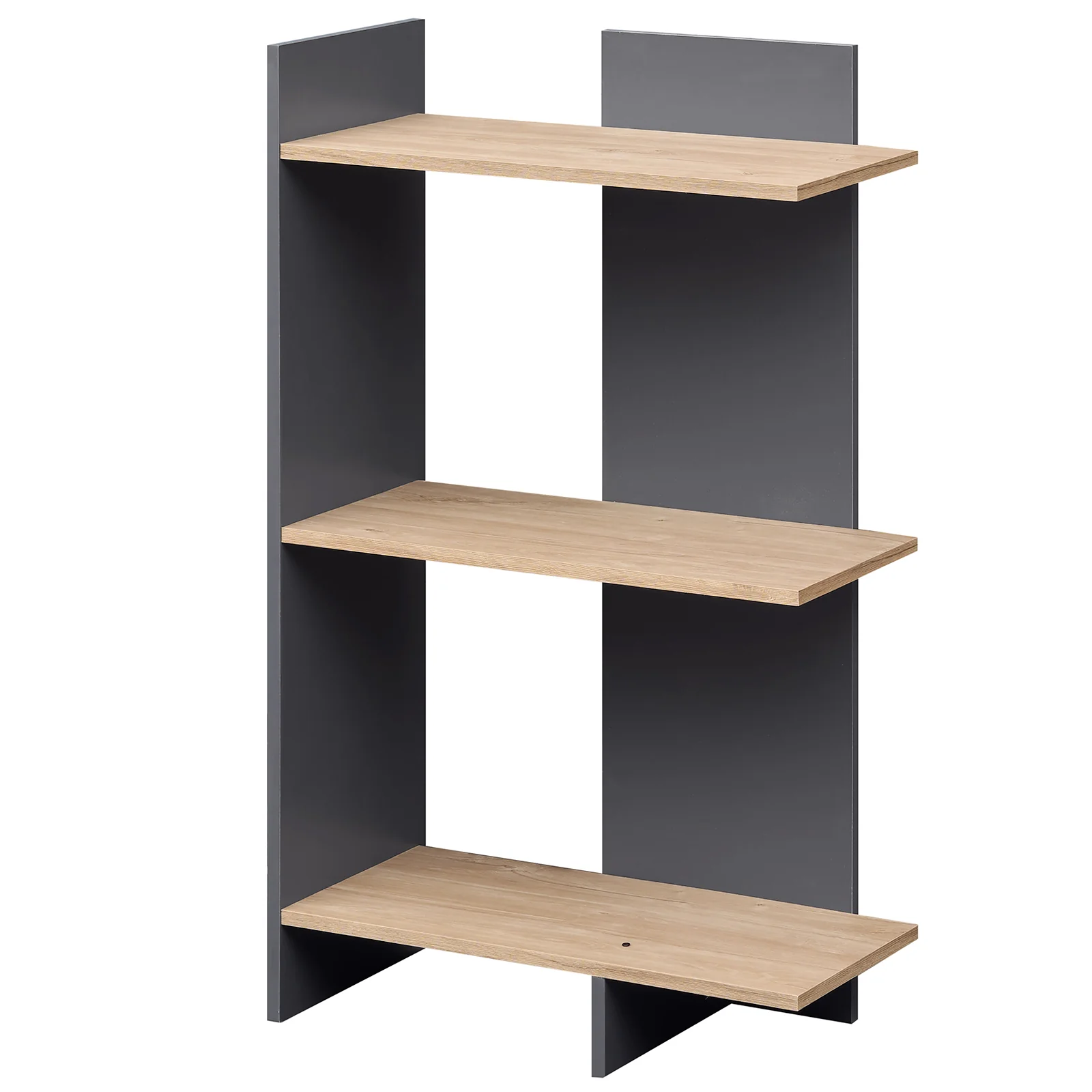 3 Tier Wooden Bookshelf With Anti-Tipping Kit, Oak - Image 5