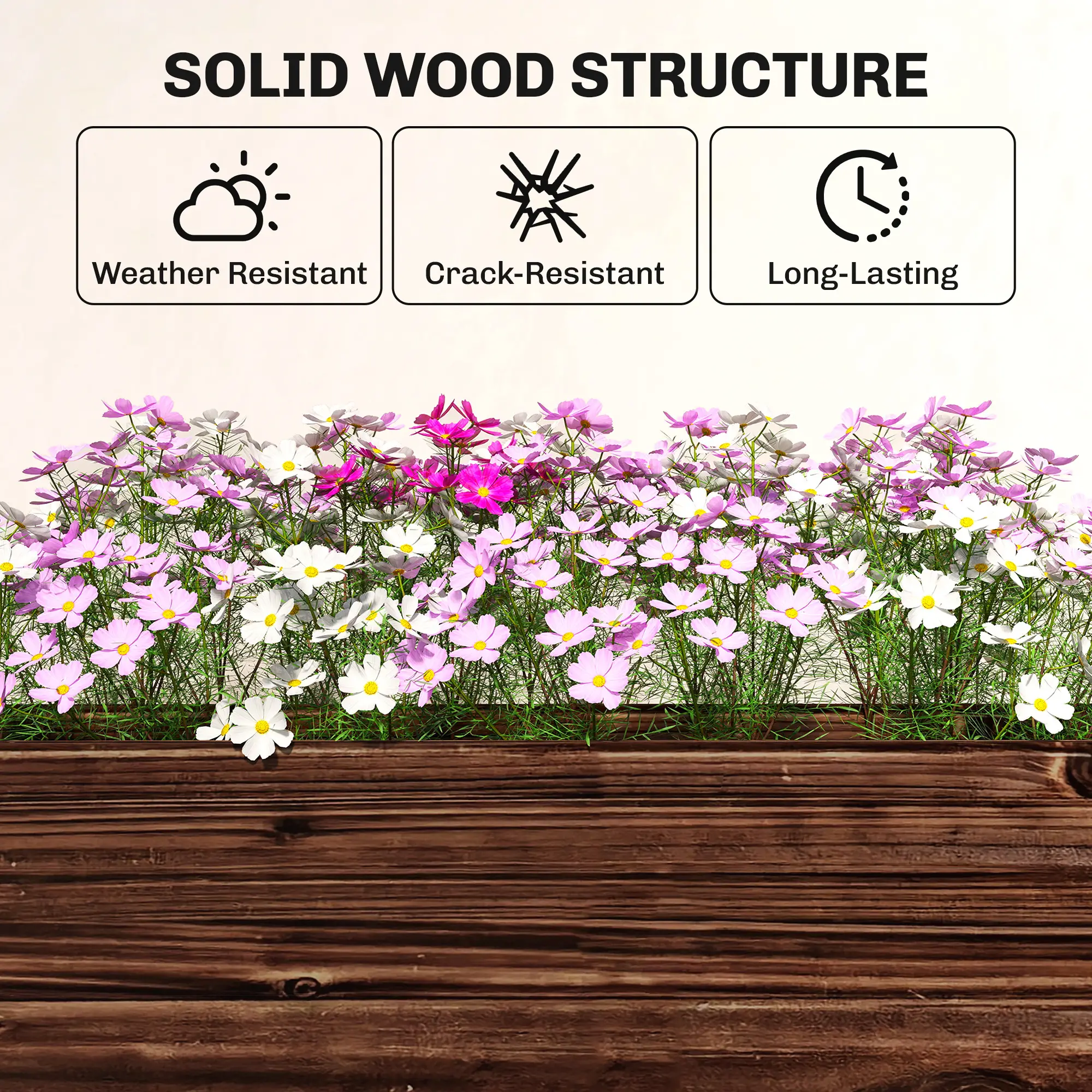 3-Tier Wooden Raised Garden Bed, 23.6" x 9.8" x 47.2", Elevated Planter Box - Image 9