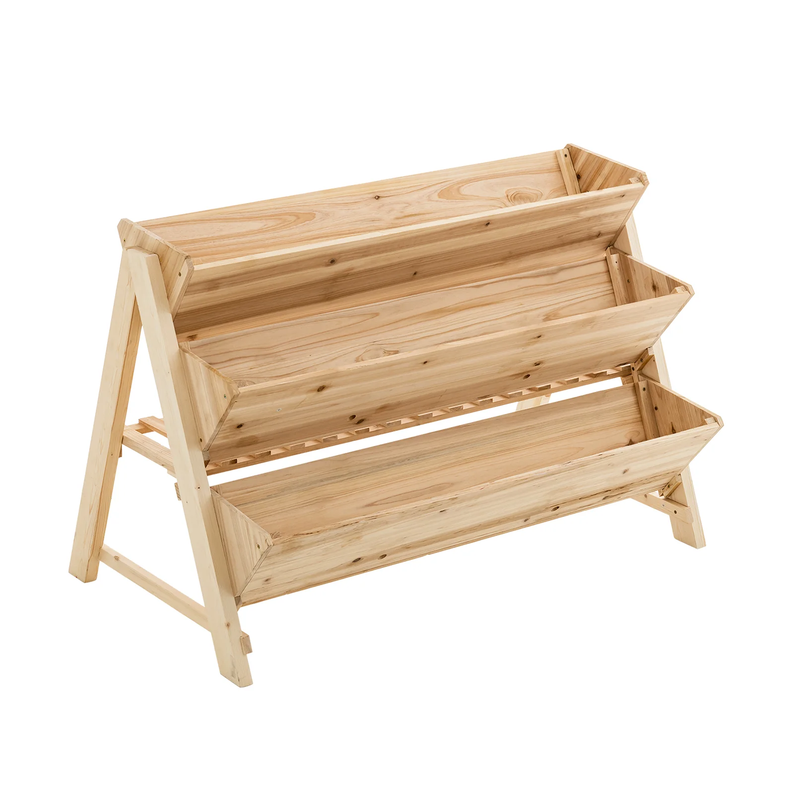 3 Tier Wooden Vertical Raised Garden Bed, Natural - Image 4