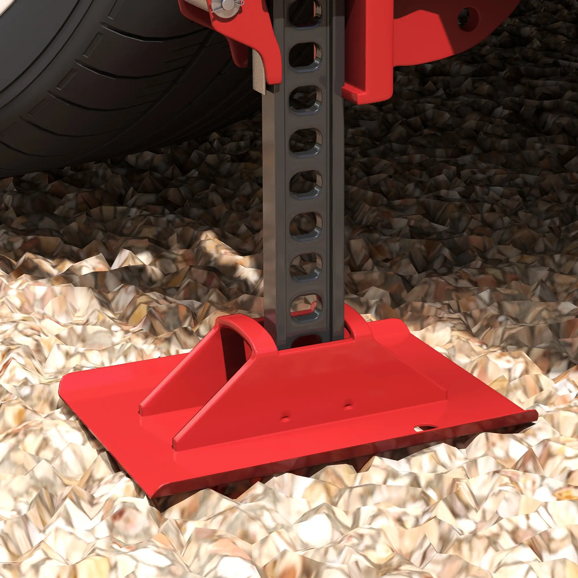 3 Tonne 6600 lb Farm Jack, 48 Inch High Lift, Red - Image 9