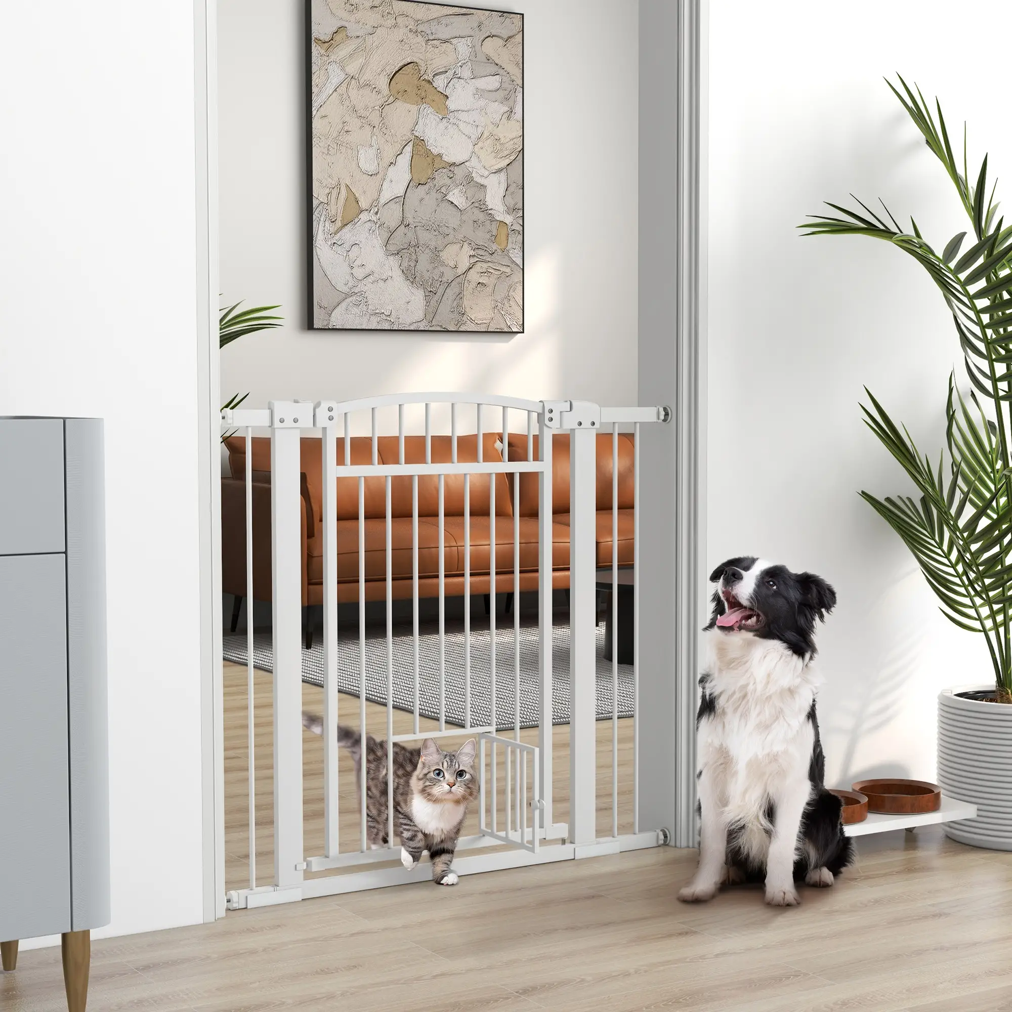 30-41 Inch Extra Wide Pet Gate, 37 Inch H, Small Door, Extension Kit - Image 2