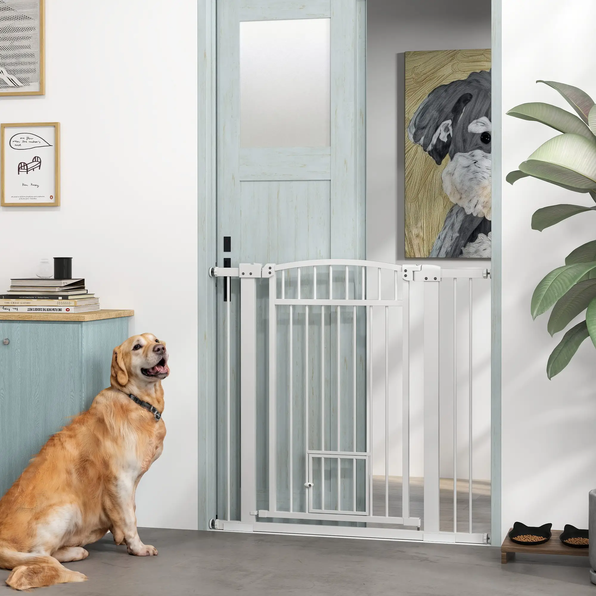 30-41 Inch Extra Wide Pet Gate, 37 Inch H, Small Door, Extension Kit - Image 8