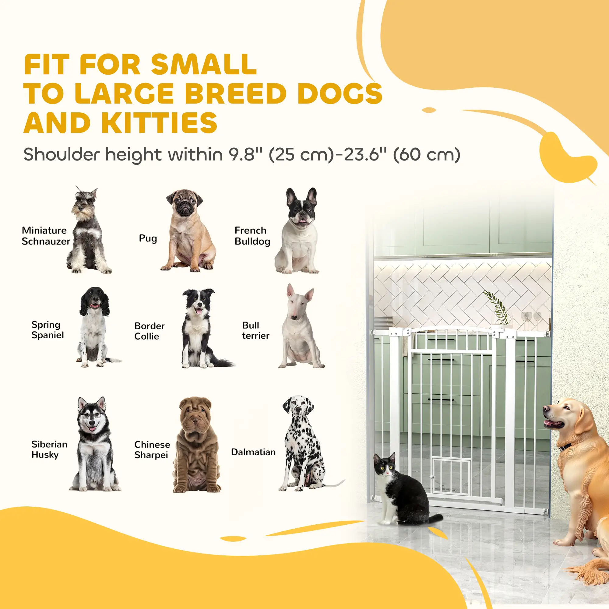 30-41 Inch Extra Wide Pet Gate, Small Door, 42 Inch H, Extension Kit - Image 10