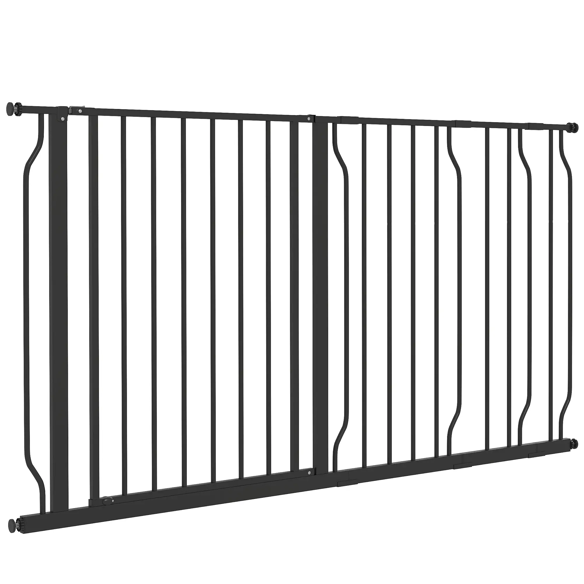 30"-57" Easy Install Pet Gate With Door, Double Lock, Extra Wide, Black - Image 11