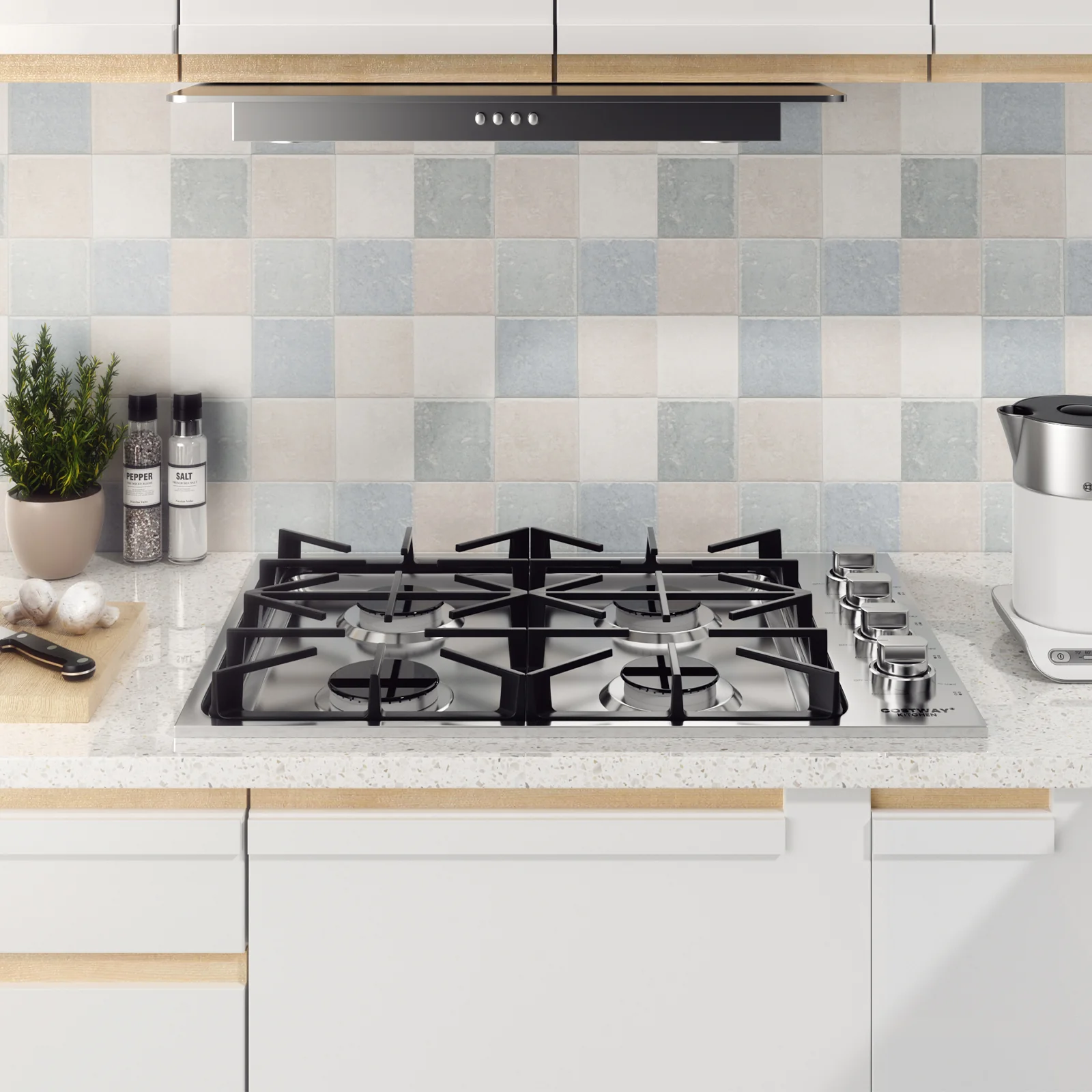 30 Inch Gas Cooktop, 4 Burners, Silver - Image 3