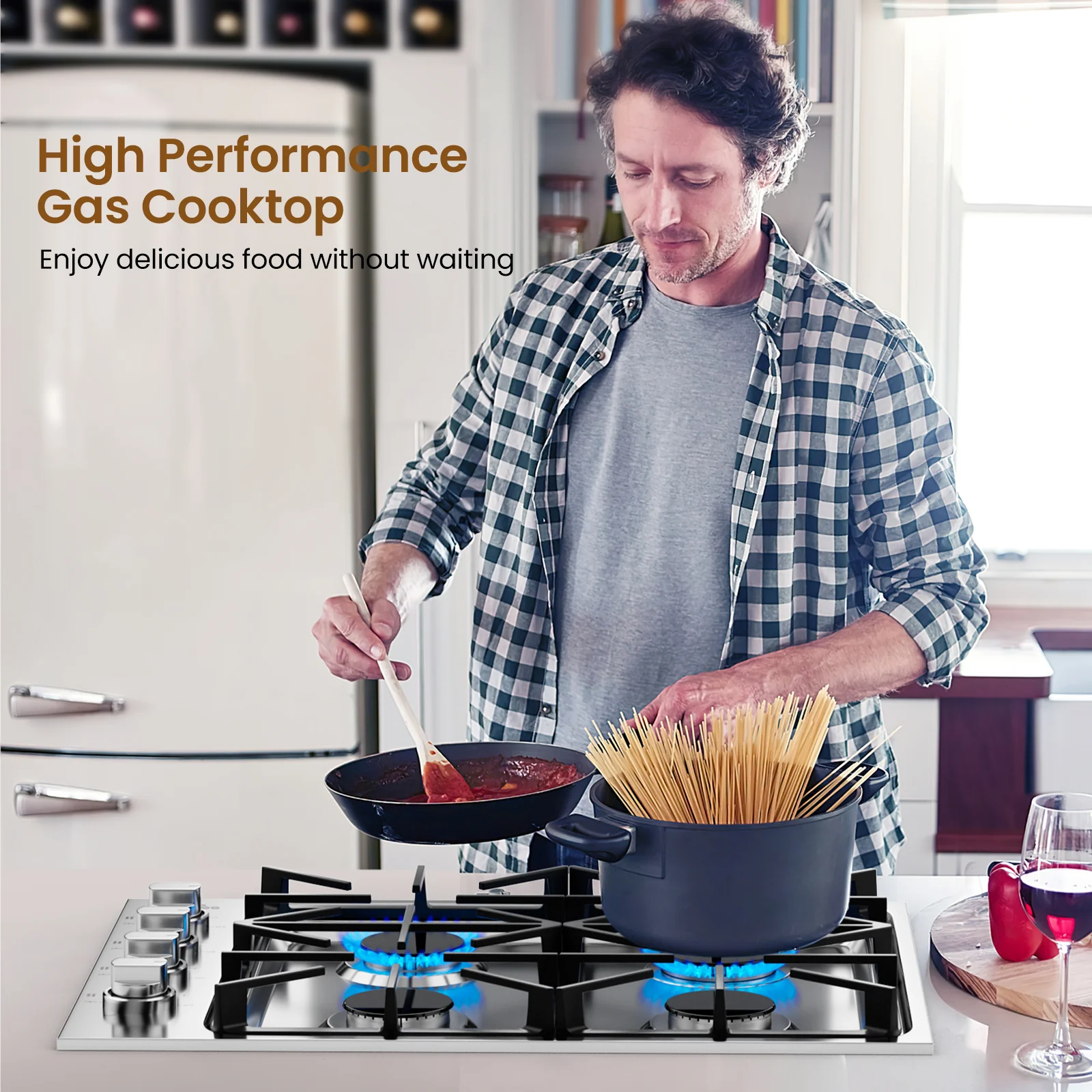 30 Inch Gas Cooktop, 4 Burners, Silver - Image 7