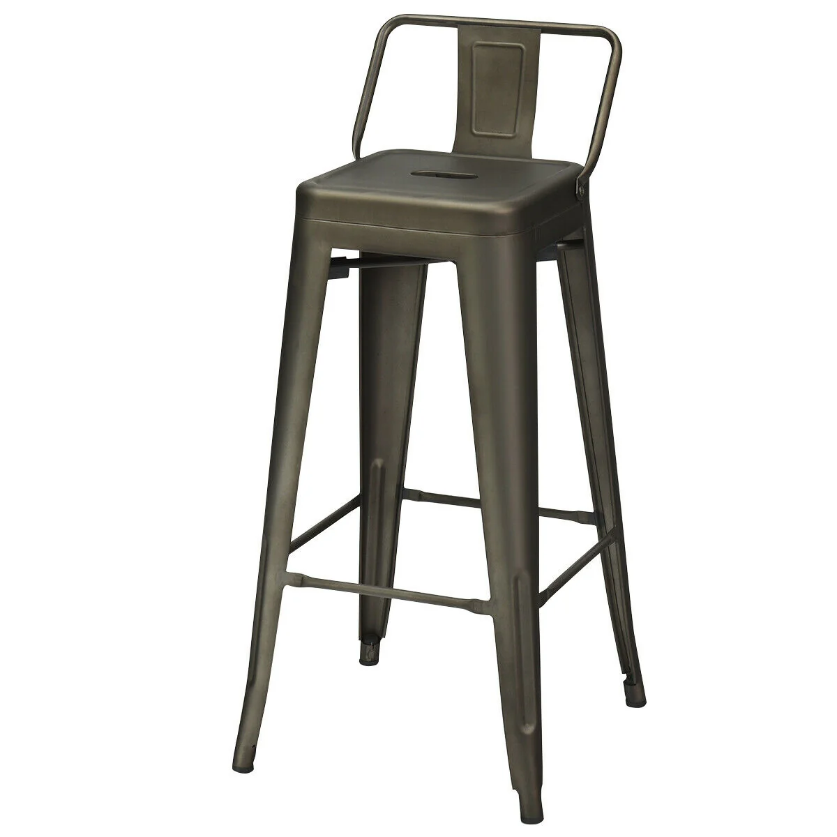 30 Inch Metal Counter Height Barstools, Set of 4, Dark Brown - Image 9
