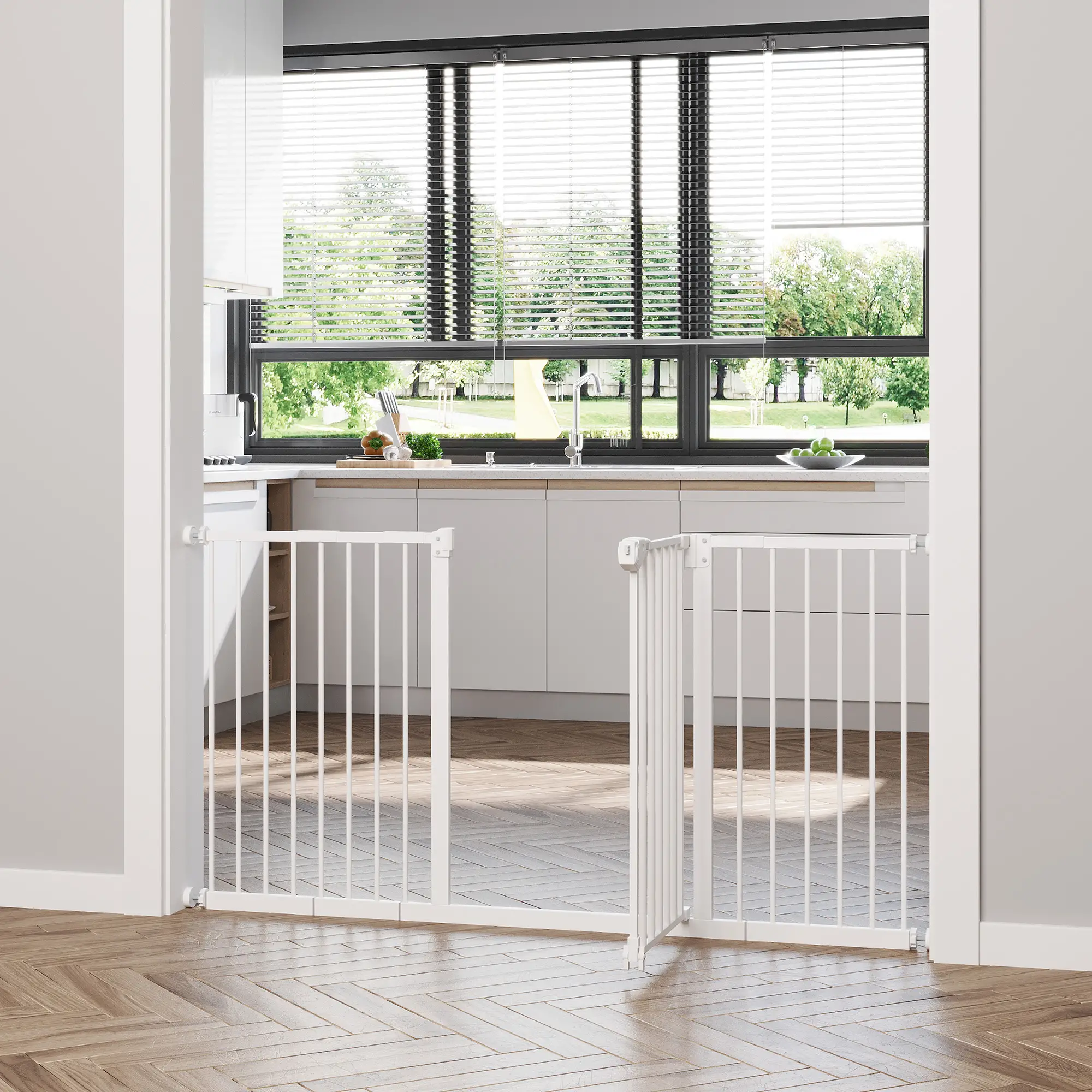 30 Inch Pet Gate with Door, 7", 8", 12" Extensions Kit - Image 10