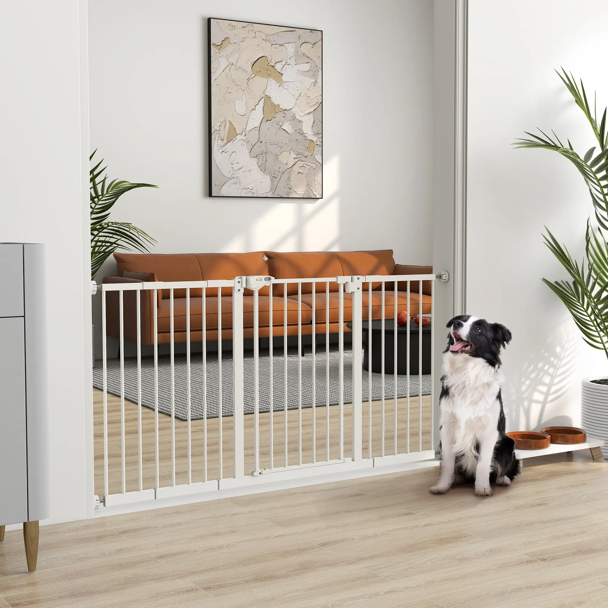 30 Inch Pet Gate with Door, 7", 8", 12" Extensions Kit - Image 2