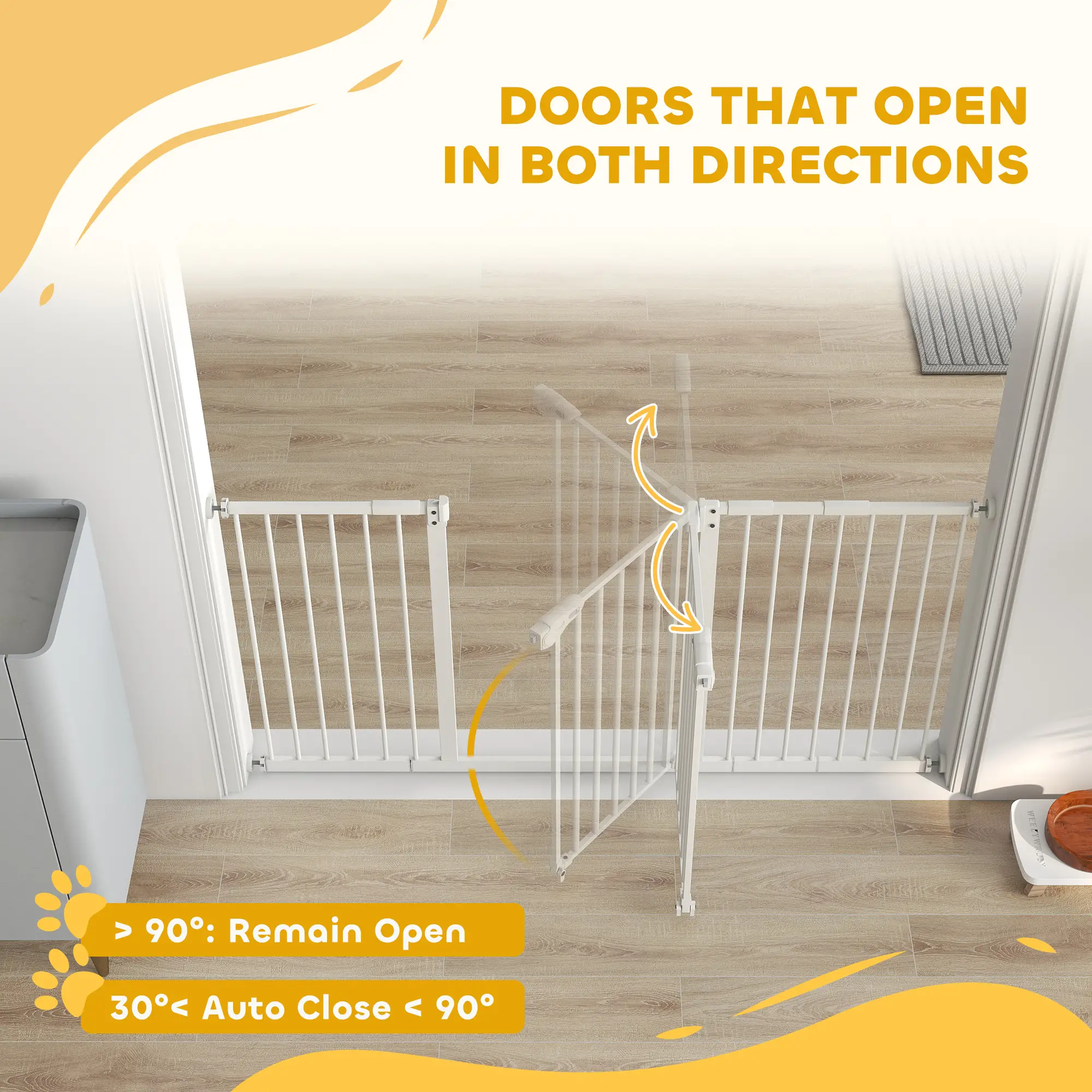 30 Inch Pet Gate with Door, 7", 8", 12" Extensions Kit - Image 5