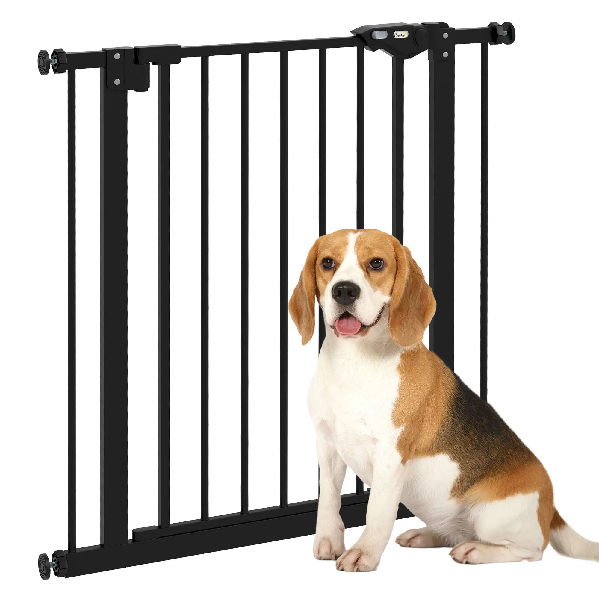 30 Inch Tall Pet Gate With Door, Pressure-Mounted, Black - Image 11
