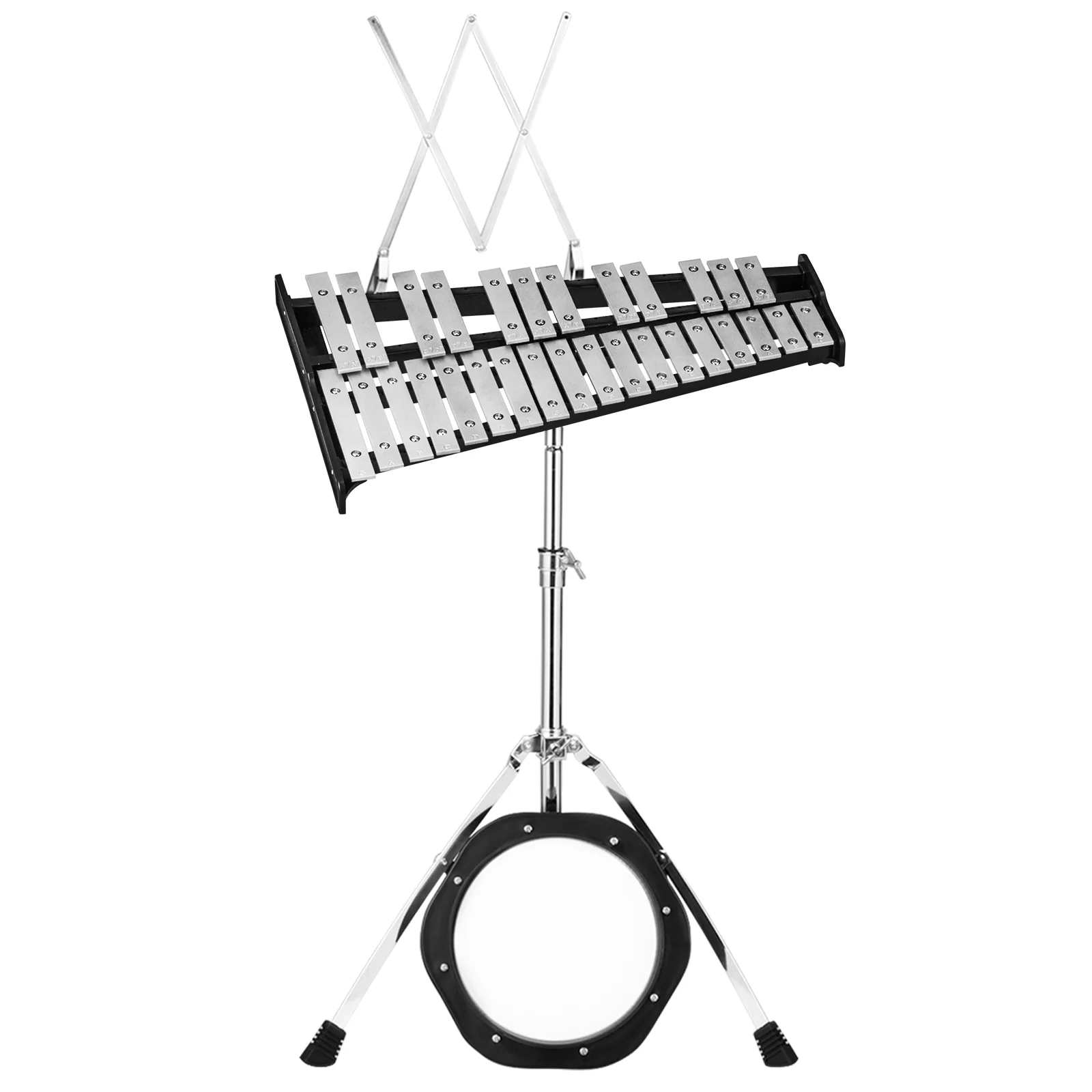 30 Notes Percussion With Practice Pad, Mallets, Sticks, Stand, Black - Image 4