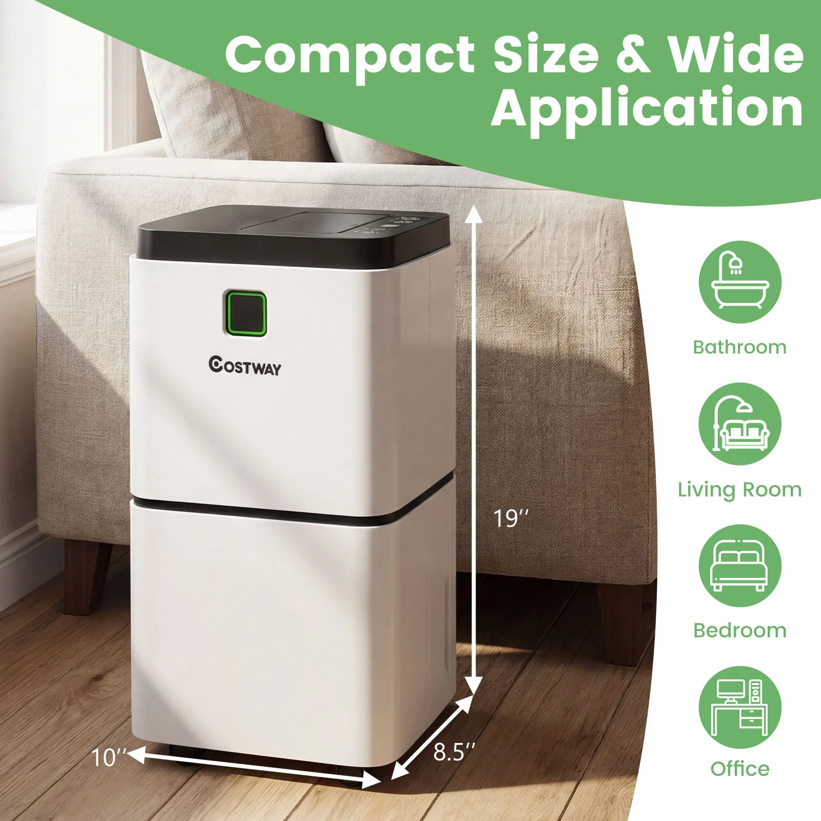 30 Pints Dehumidifier, 1500 Sq. Ft, Medium To Large Room, White - Image 4