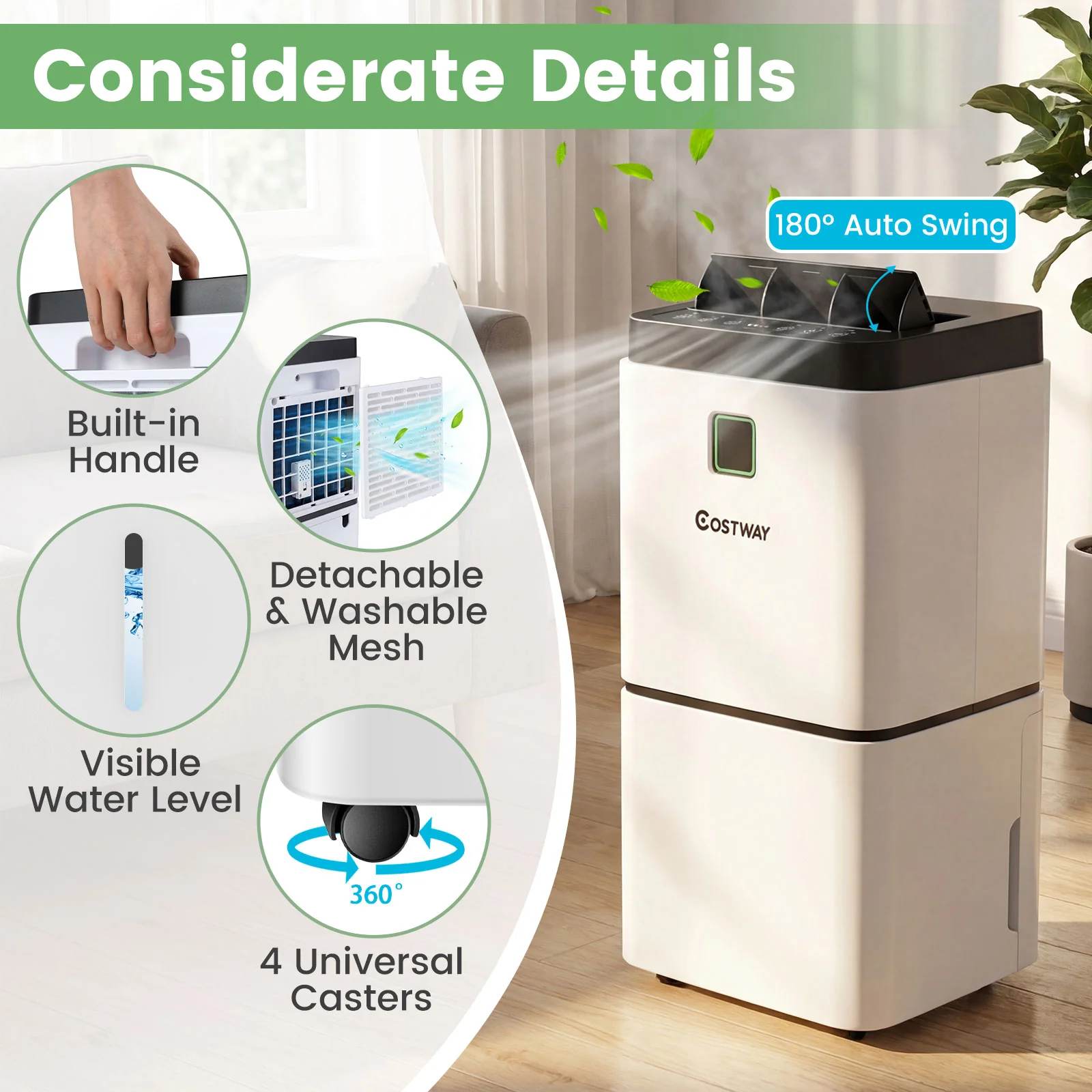 30 Pints Dehumidifier, 1500 Sq. Ft, Medium To Large Room, White - Image 5