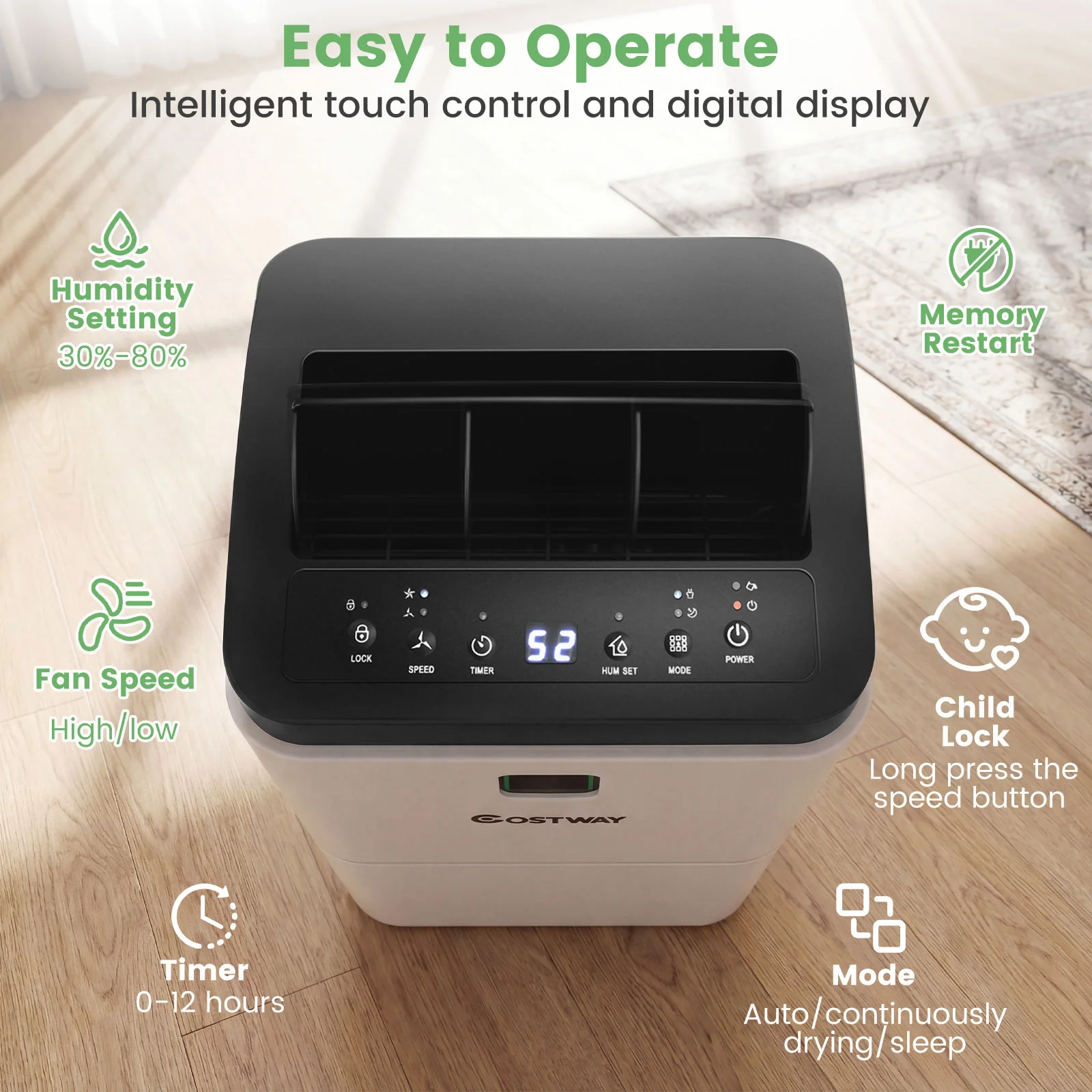 30 Pints Dehumidifier, 1500 Sq. Ft, Medium To Large Room, White - Image 8