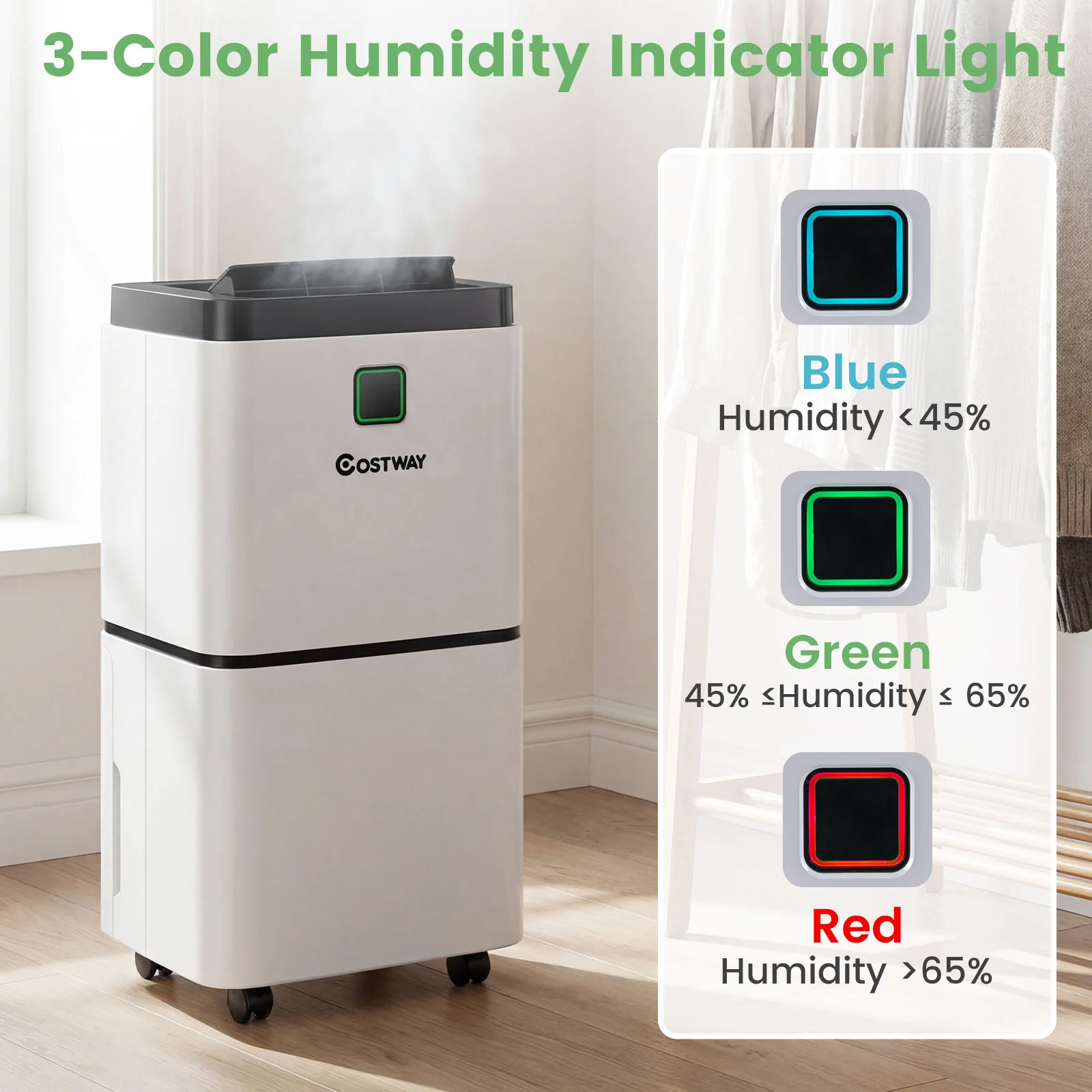30 Pints Dehumidifier, 1500 Sq. Ft, Medium To Large Room, White - Image 9