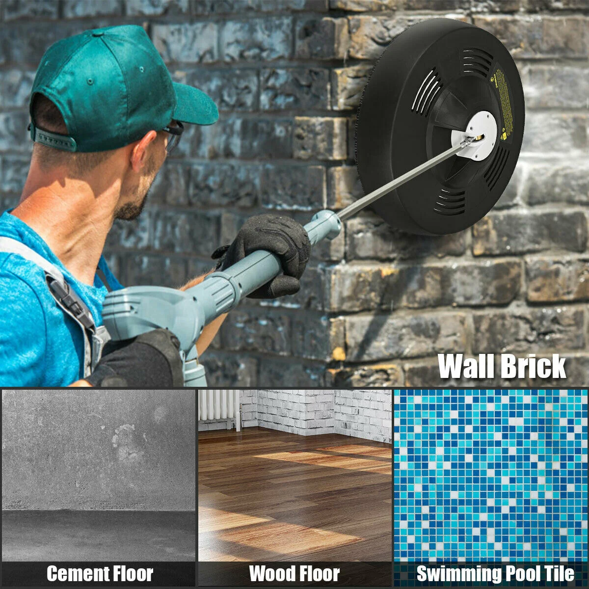 3000psi 16 Inch Pressure Washer Surface Cleaner, Black - Image 3