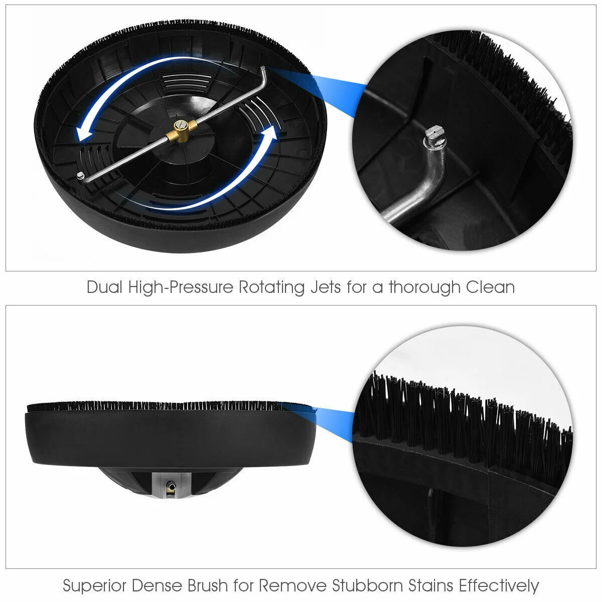 3000psi 16 Inch Pressure Washer Surface Cleaner, Black - Image 6