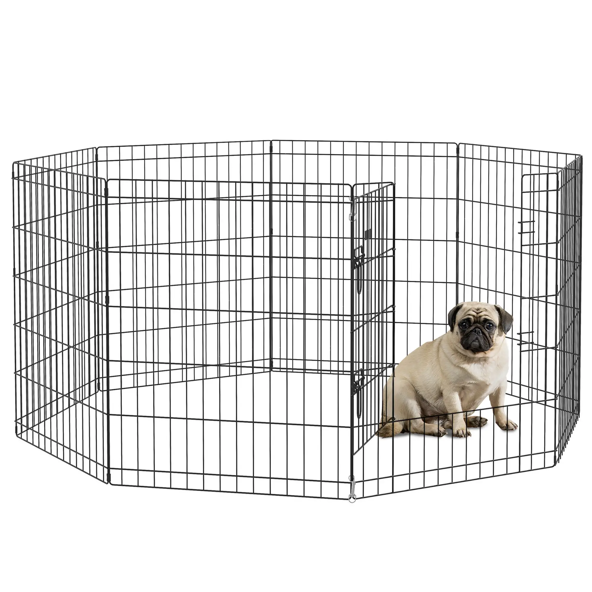 30inch Foldable Metal Pet Playpen, Dog Kennel Cage, 8 Panel - Image 11