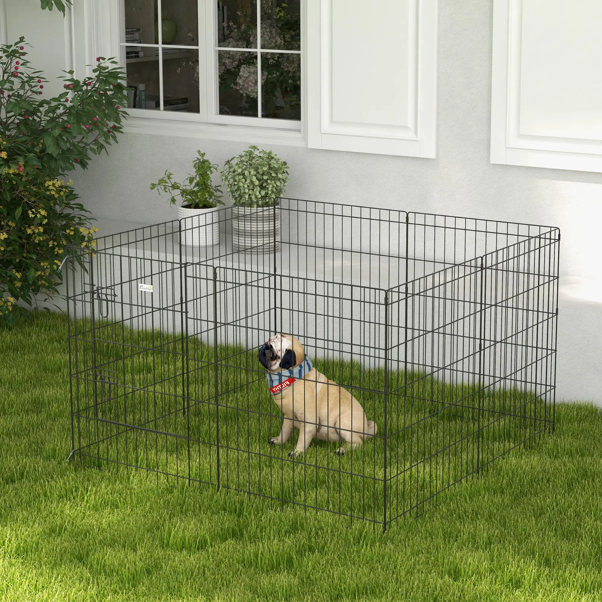 30inch Foldable Metal Pet Playpen, Dog Kennel Cage, 8 Panel - Image 2