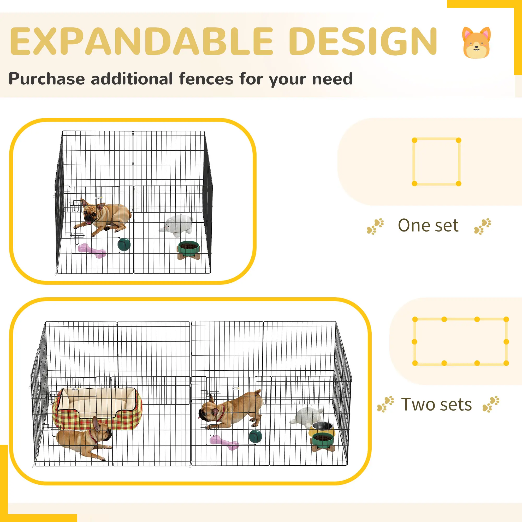 30inch Foldable Metal Pet Playpen, Dog Kennel Cage, 8 Panel - Image 9