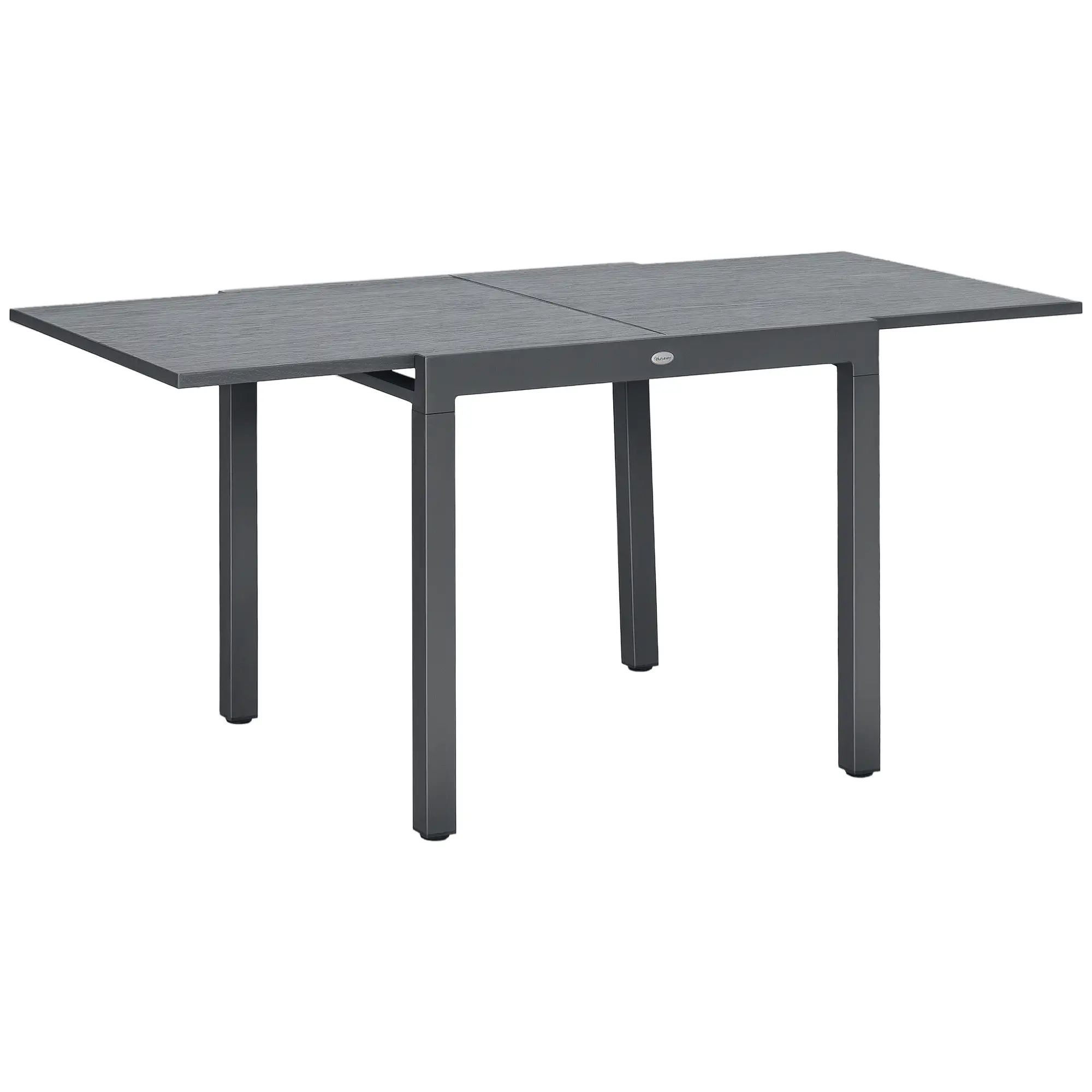 31.5"-63" Extendable Outdoor Dining Table, Aluminium Frame, Steel Tabletop, Dark Grey - Image 11